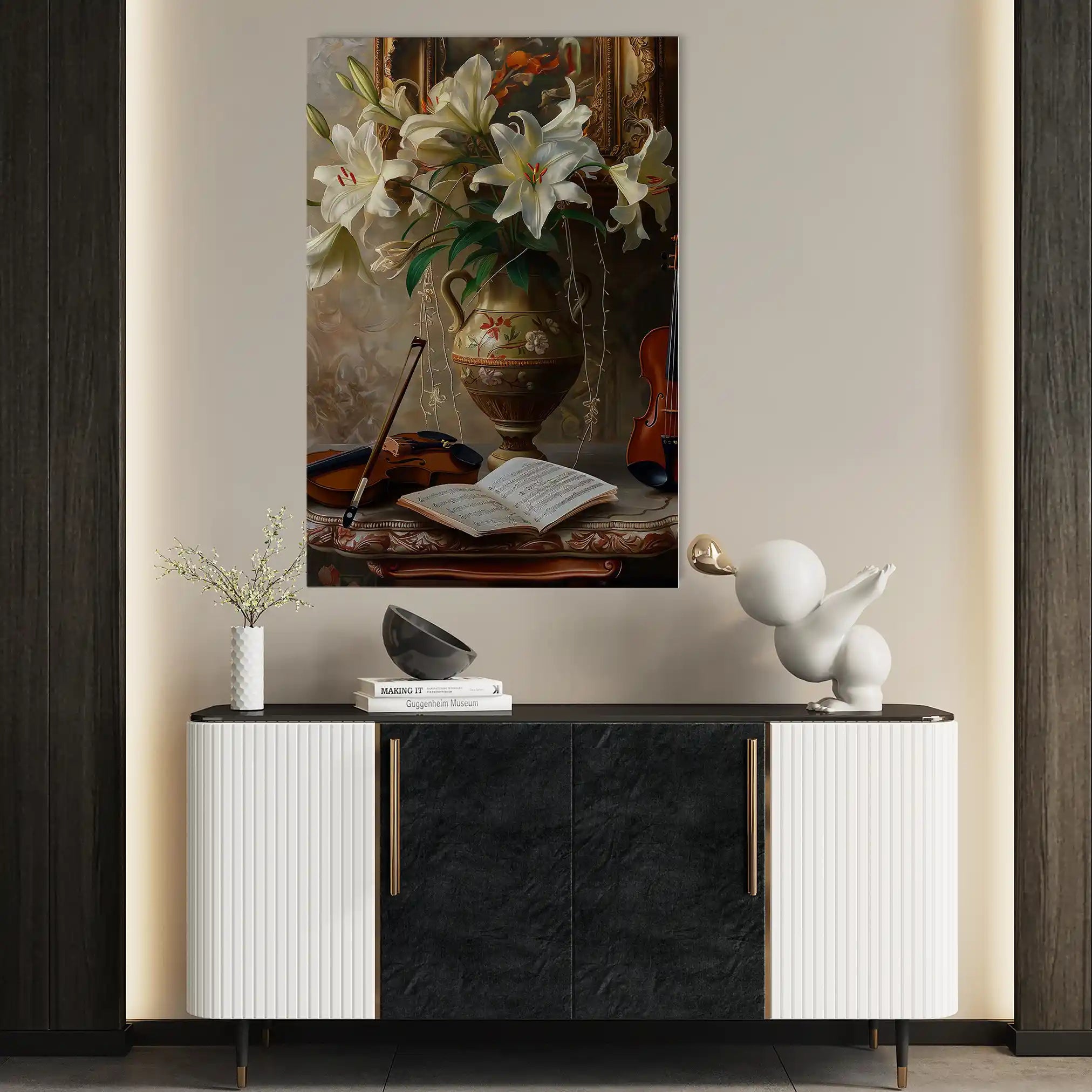 Floral 618 Canvas Art 60 x 40 cm / Black