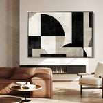 Abstract 619 Canvas Art 18" x 24" / 45 x 60 cm / Black