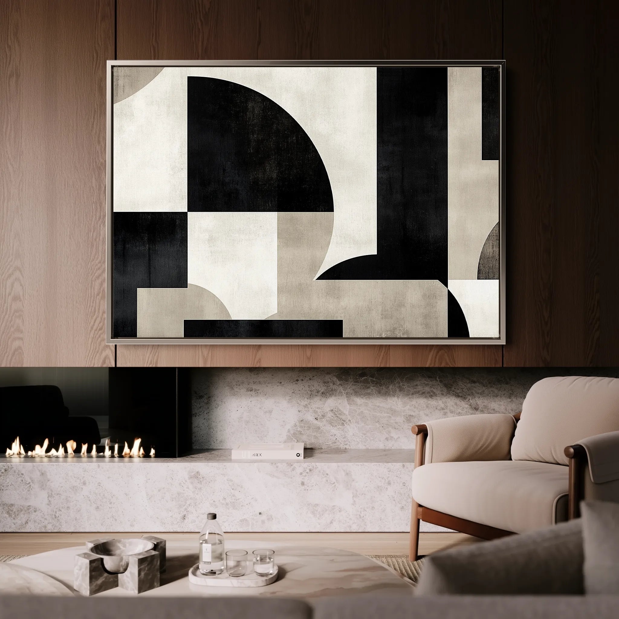 Abstract 619 Canvas Art 18" x 24" / 45 x 60 cm / Black