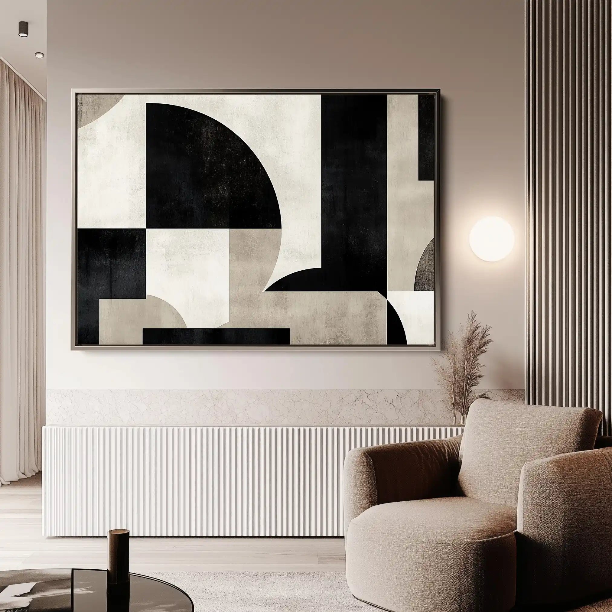 Abstract 619 Canvas Art 18" x 24" / 45 x 60 cm / Black