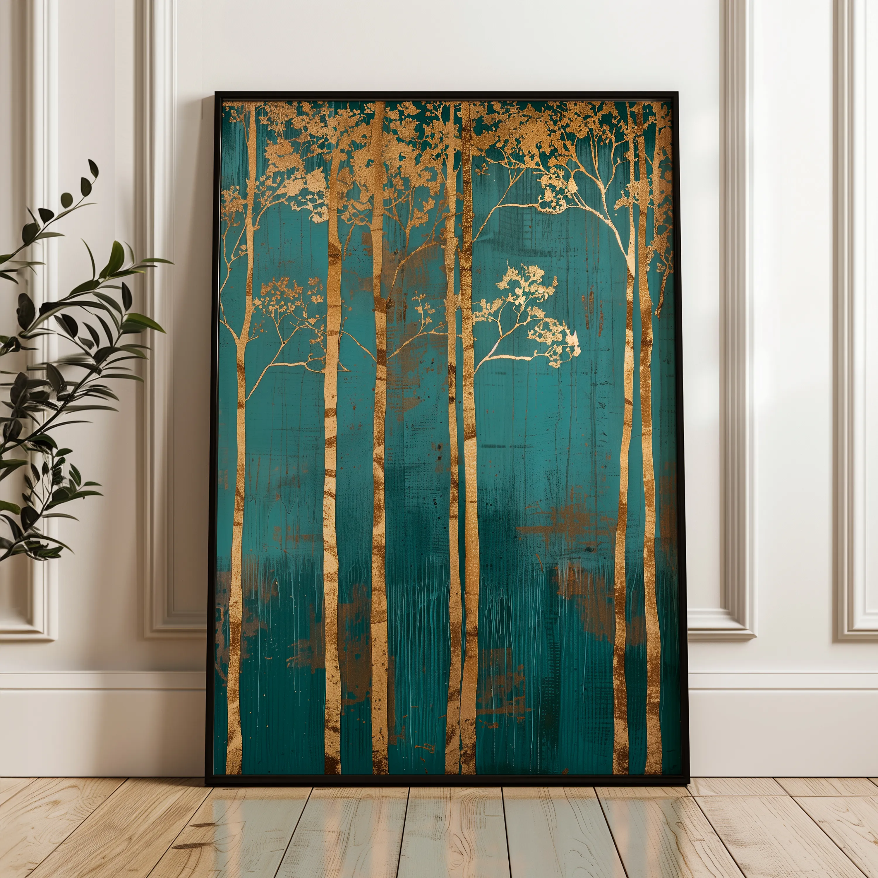 Floral 619 Canvas Art 18" x 24" / 45 x 60 cm / Black