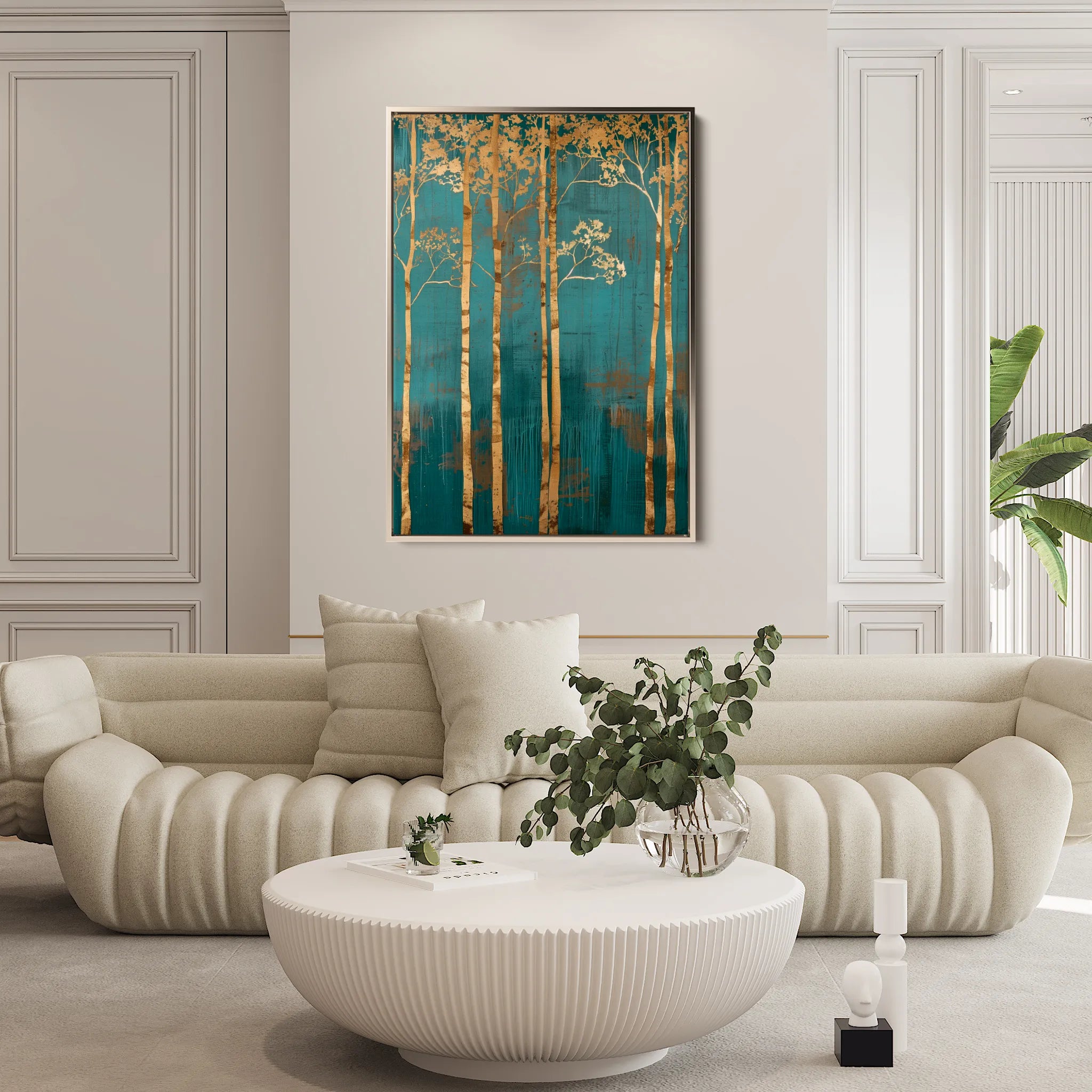 Floral 619 Canvas Art 18" x 24" / 45 x 60 cm / Black