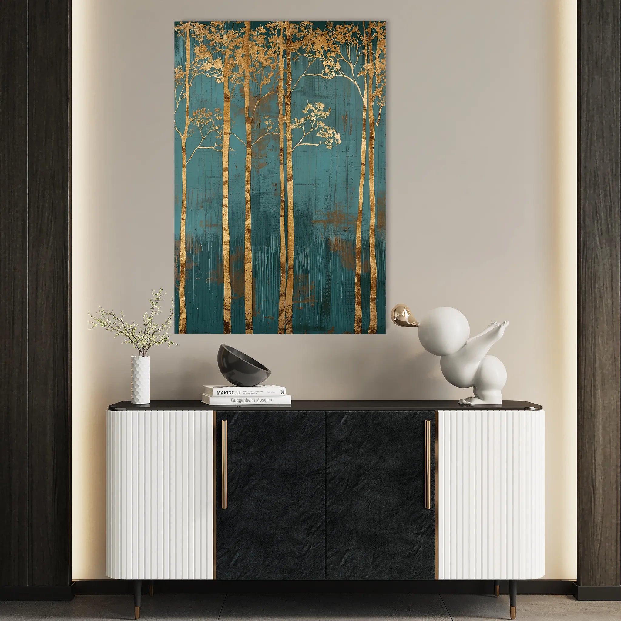 Floral 619 Canvas Art 18" x 24" / 45 x 60 cm / Black