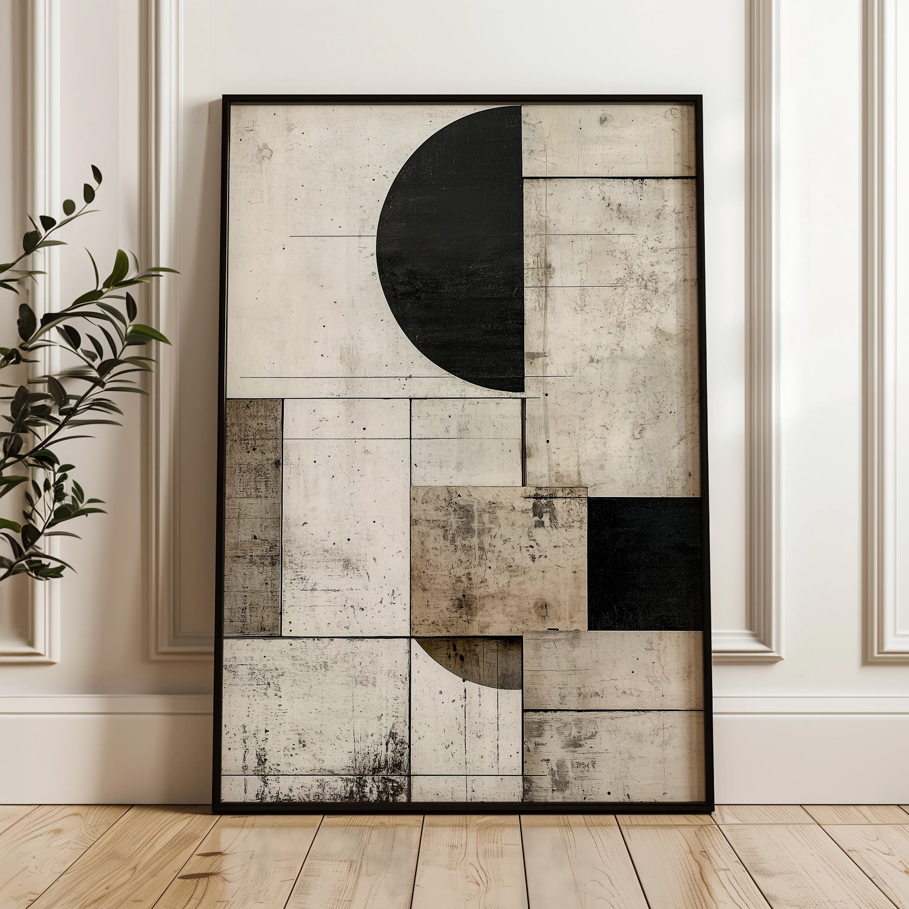 Abstract 620 Canvas Art 18" x 24" / 45 x 60 cm / Black