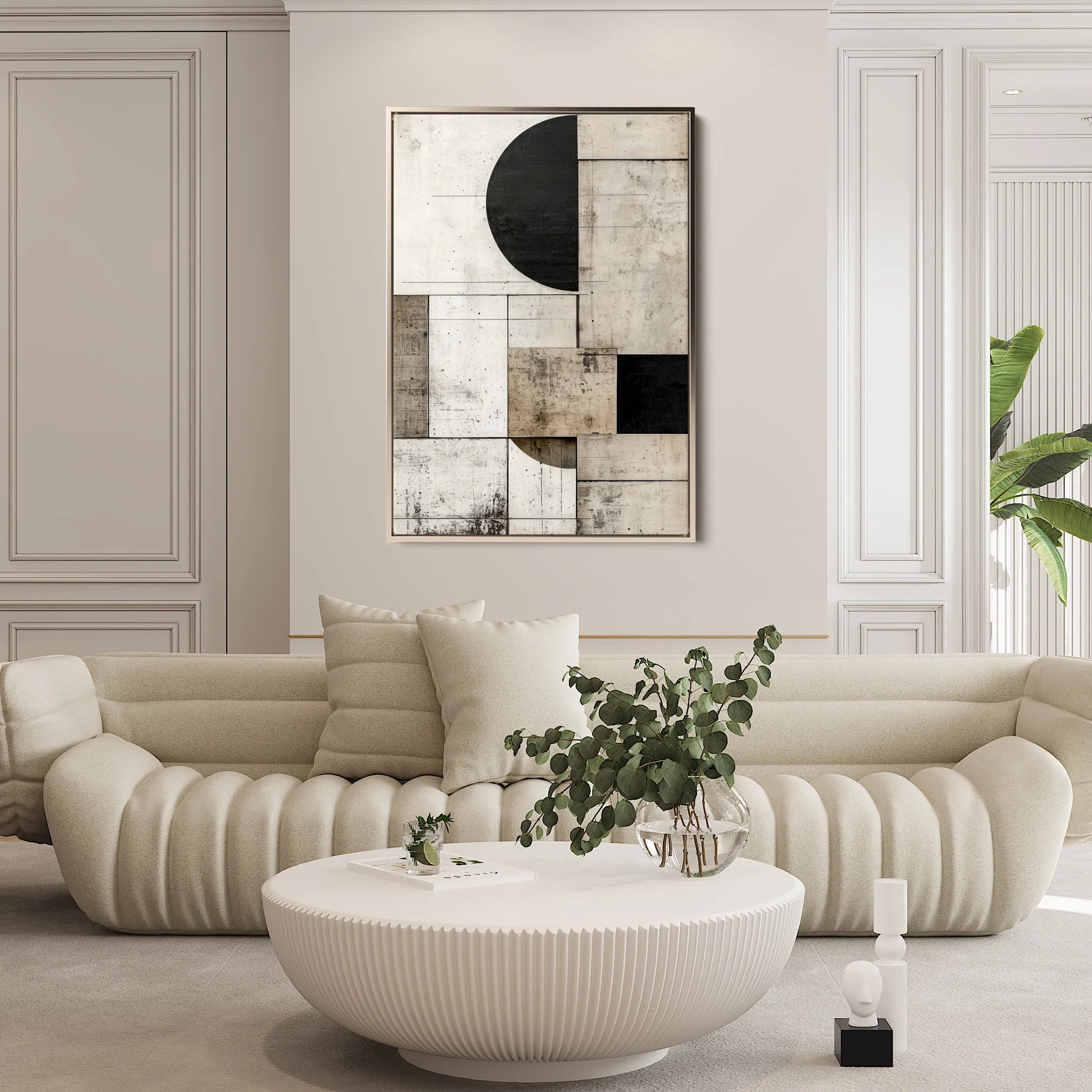 Abstract 620 Canvas Art 18" x 24" / 45 x 60 cm / Black
