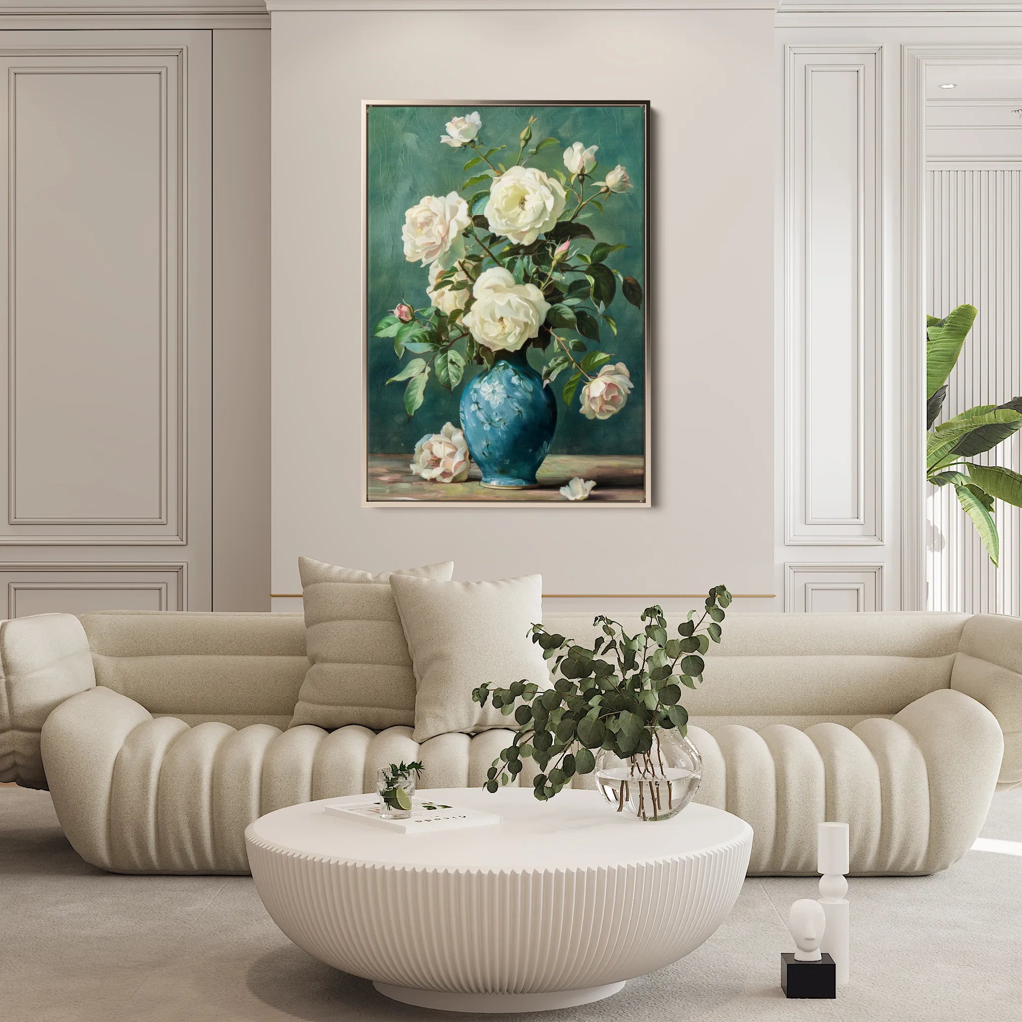 Floral 620 Canvas Art 18" x 24" / 45 x 60 cm / Black