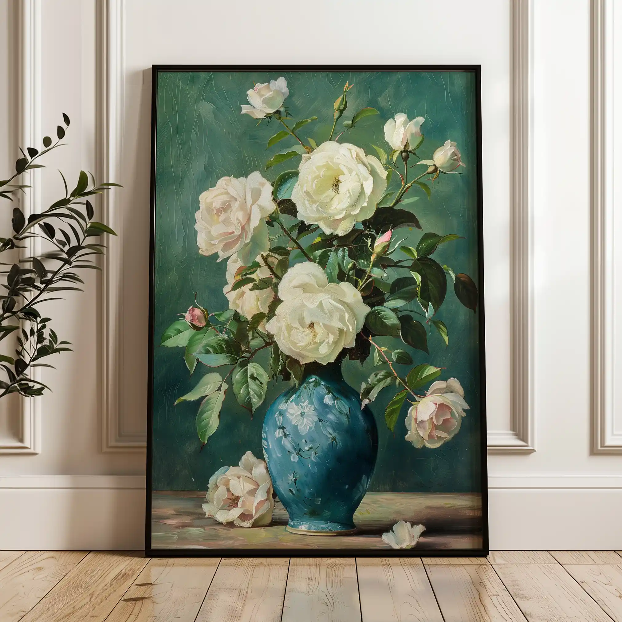 Floral 620 Canvas Art 60 x 40 cm / Black