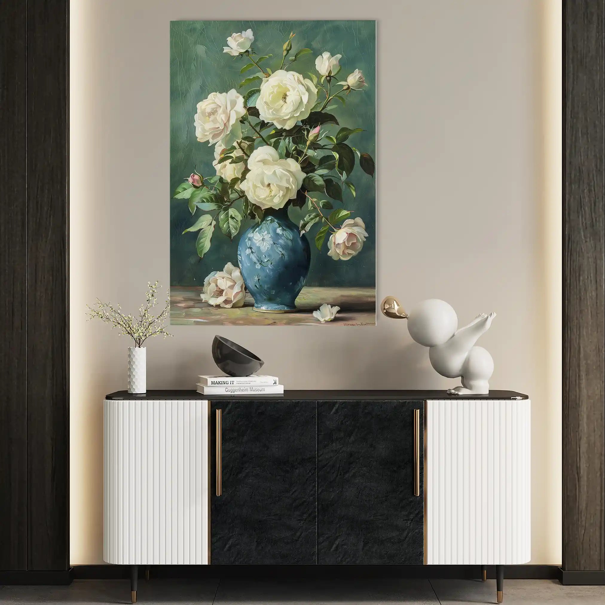 Floral 620 Canvas Art 60 x 40 cm / Black