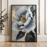Floral 621 Canvas Art 18" x 24" / 45 x 60 cm / Black