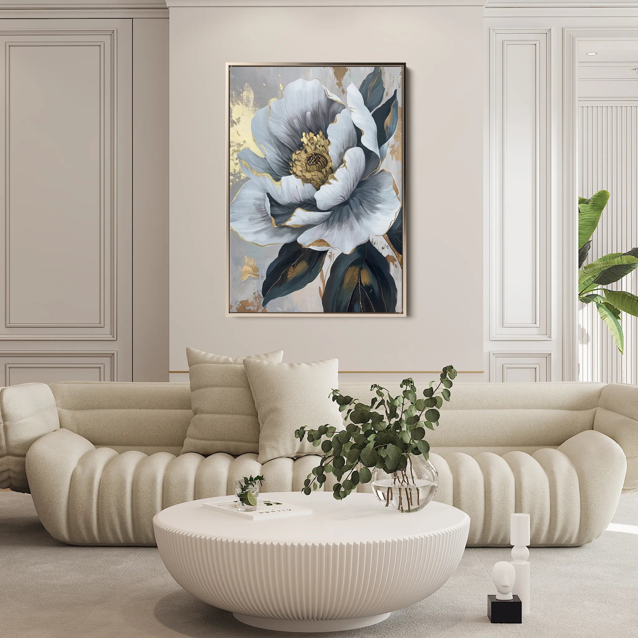 Floral 621 Canvas Art 18" x 24" / 45 x 60 cm / Black