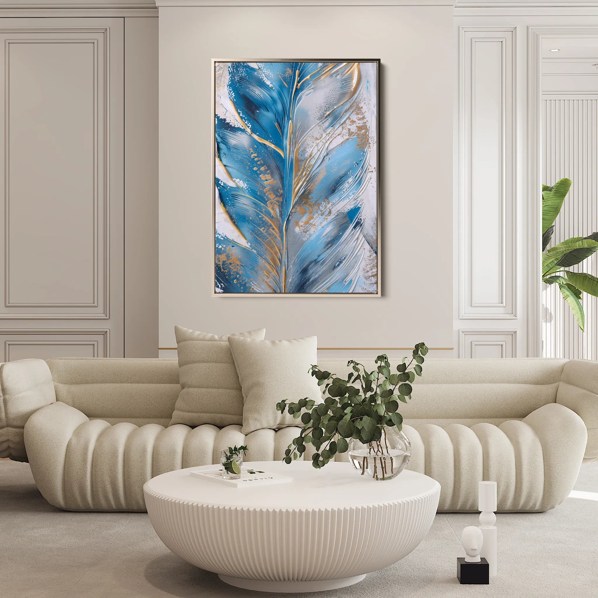 Floral 622 Canvas Art 18" x 24" / 45 x 60 cm / Black