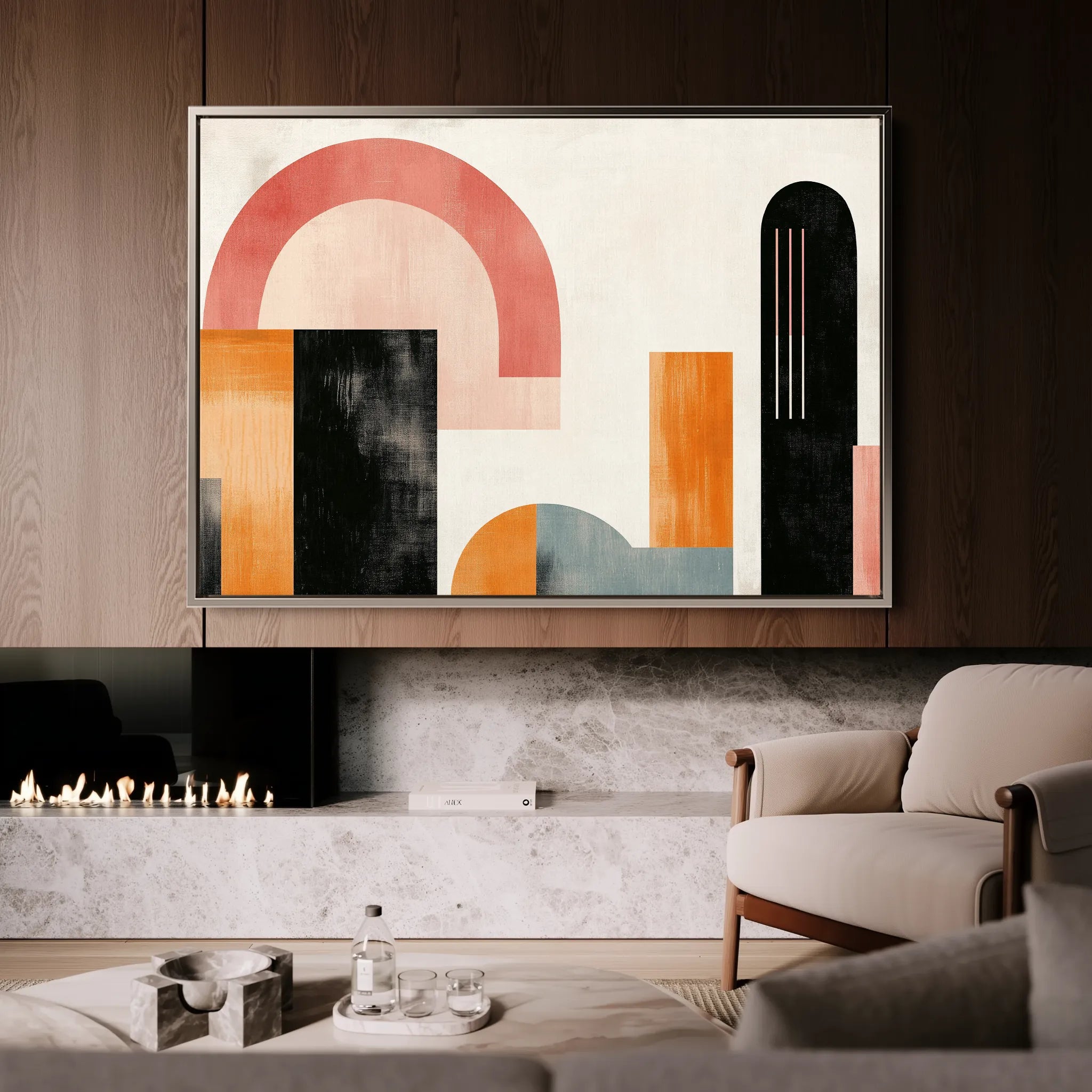 Abstract 624 Canvas Art 18" x 24" / 45 x 60 cm / Black