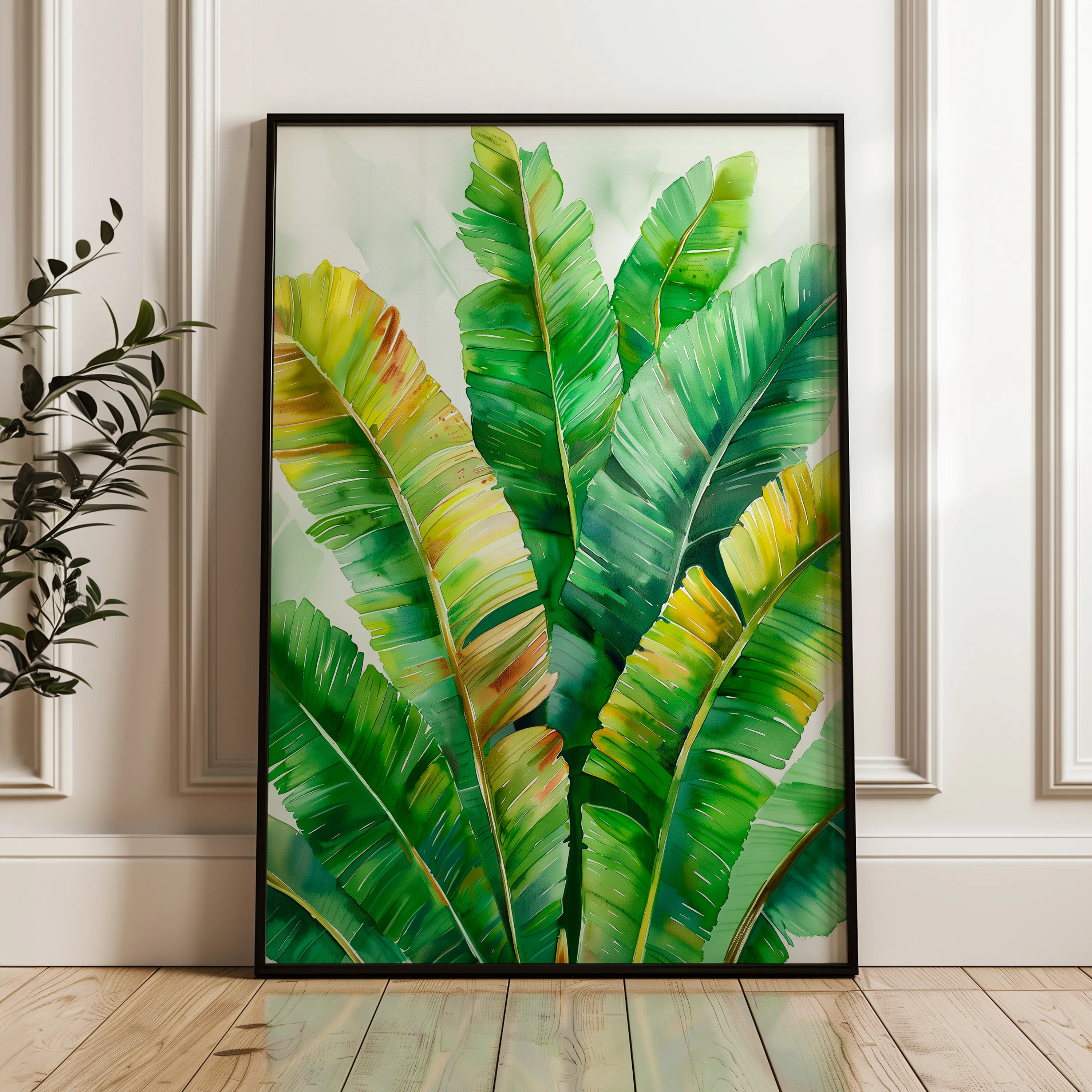 Floral 624 Canvas Art 18" x 24" / 45 x 60 cm / Black