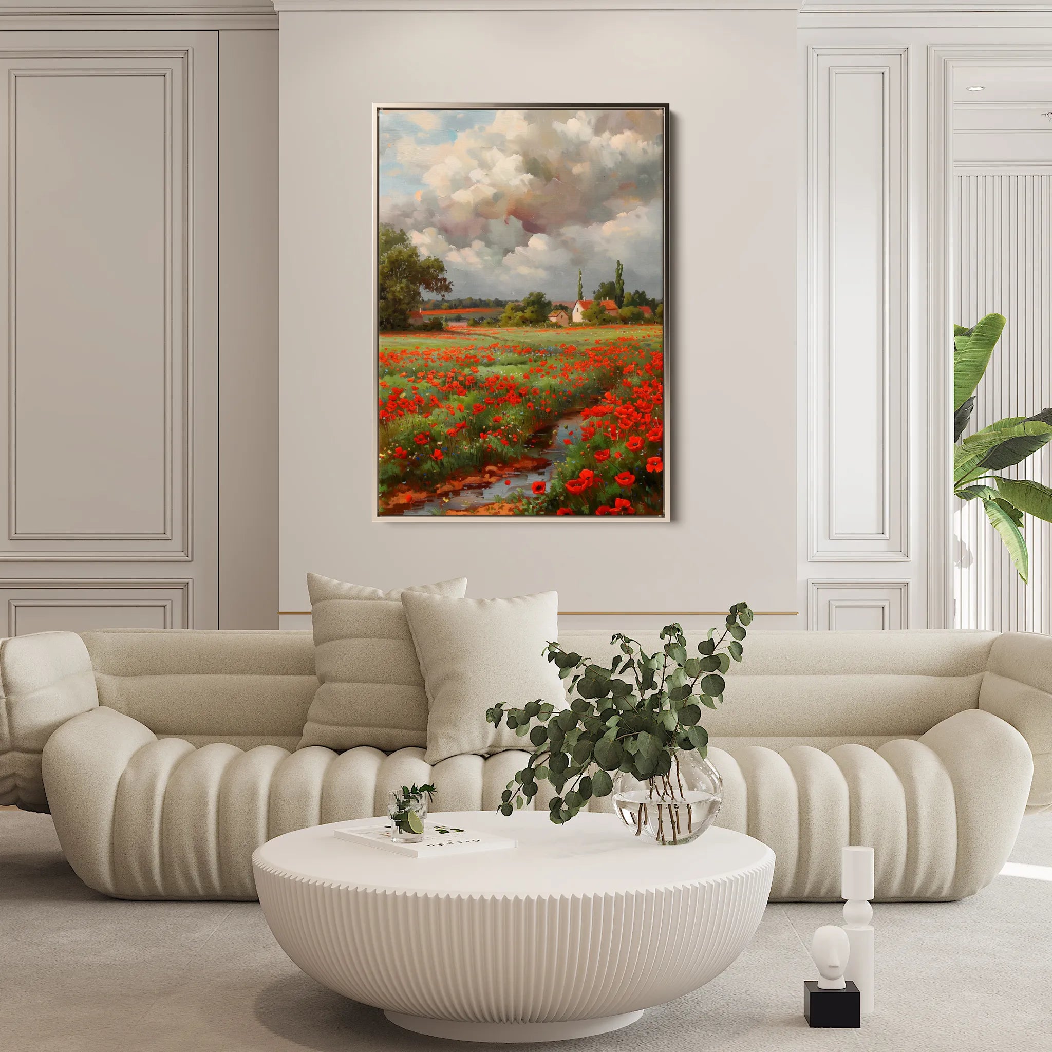Floral 625 Canvas Art 18" x 24" / 45 x 60 cm / Black