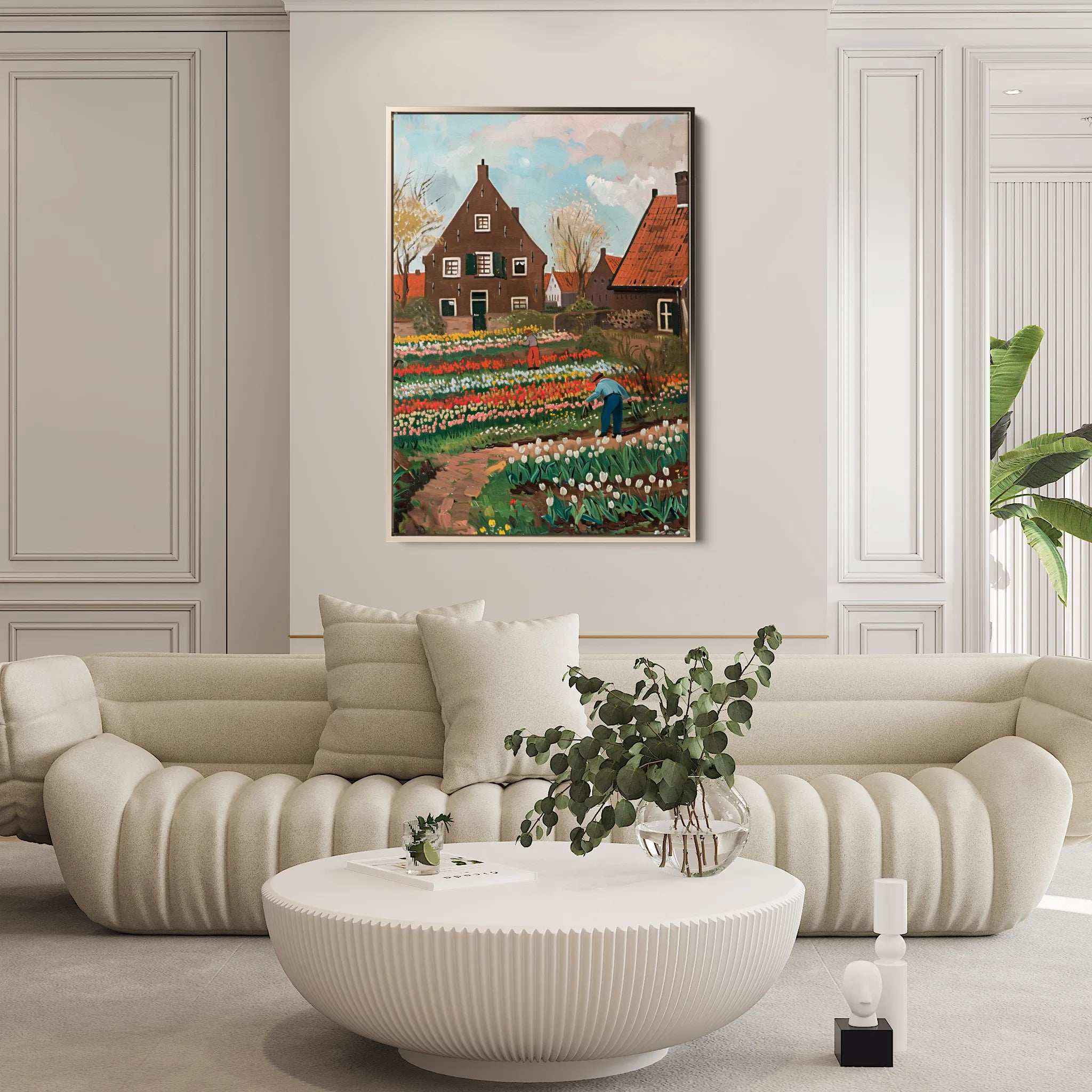 Floral 626 Canvas Art 18" x 24" / 45 x 60 cm / Black