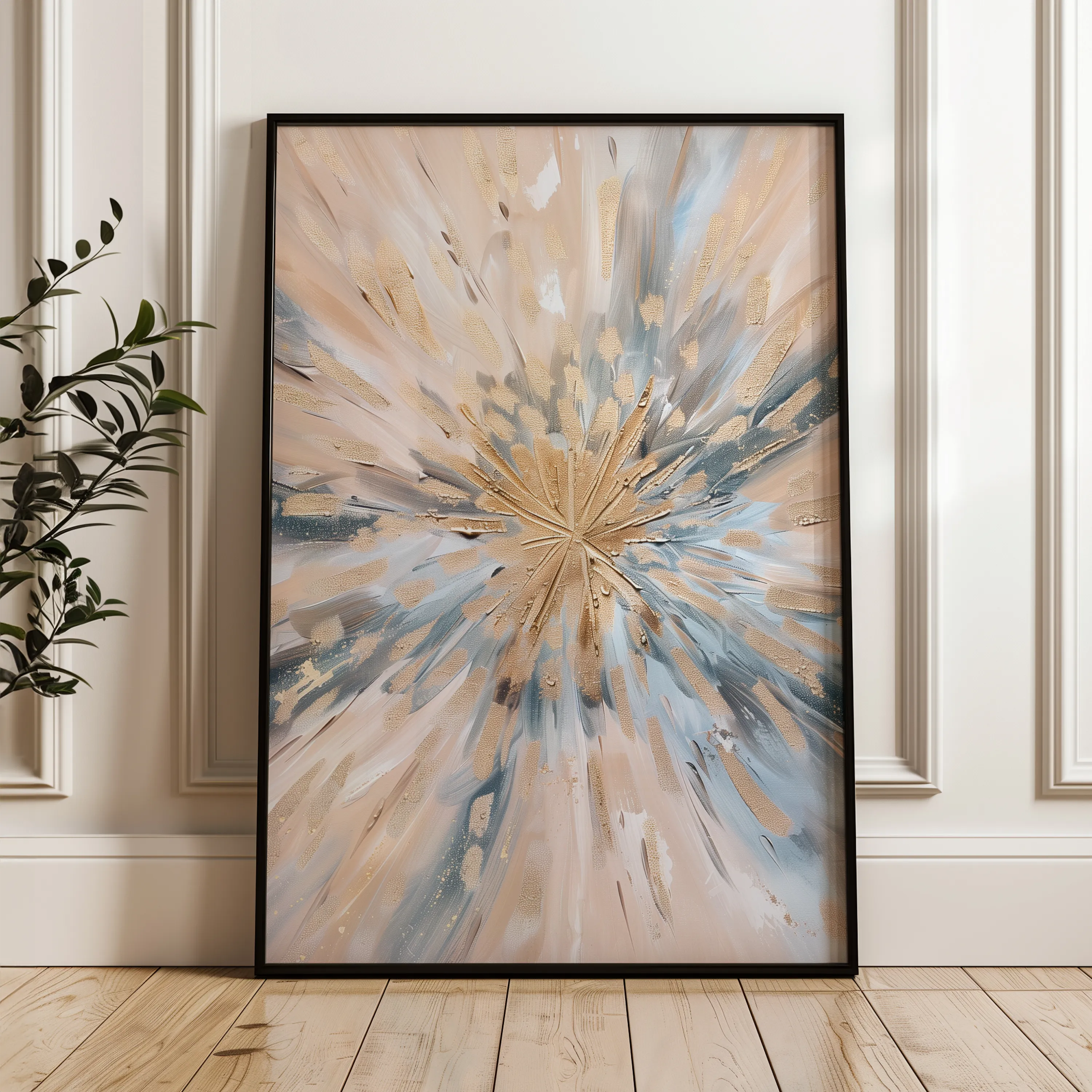 Floral 627 Canvas Art 18" x 24" / 45 x 60 cm / Black