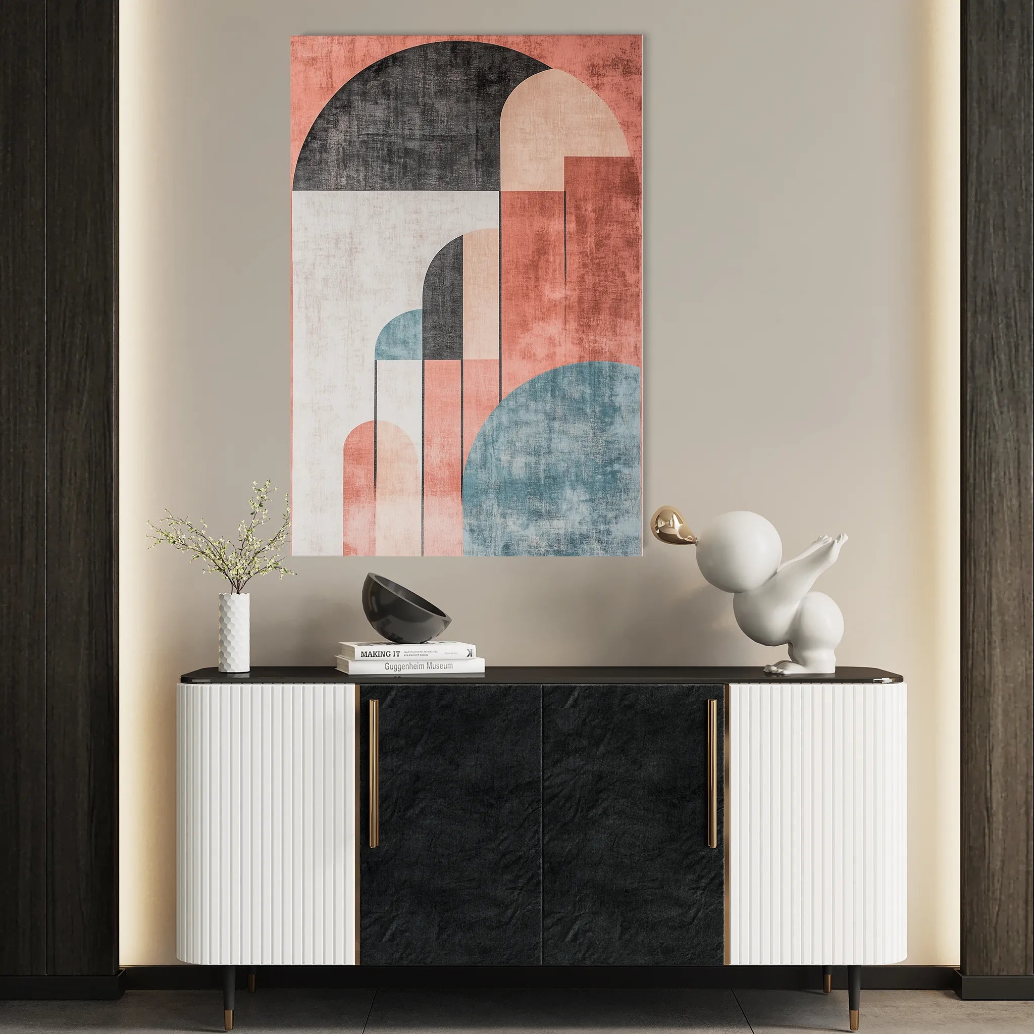 Abstract 629 Canvas Art 18" x 24" / 45 x 60 cm / Black