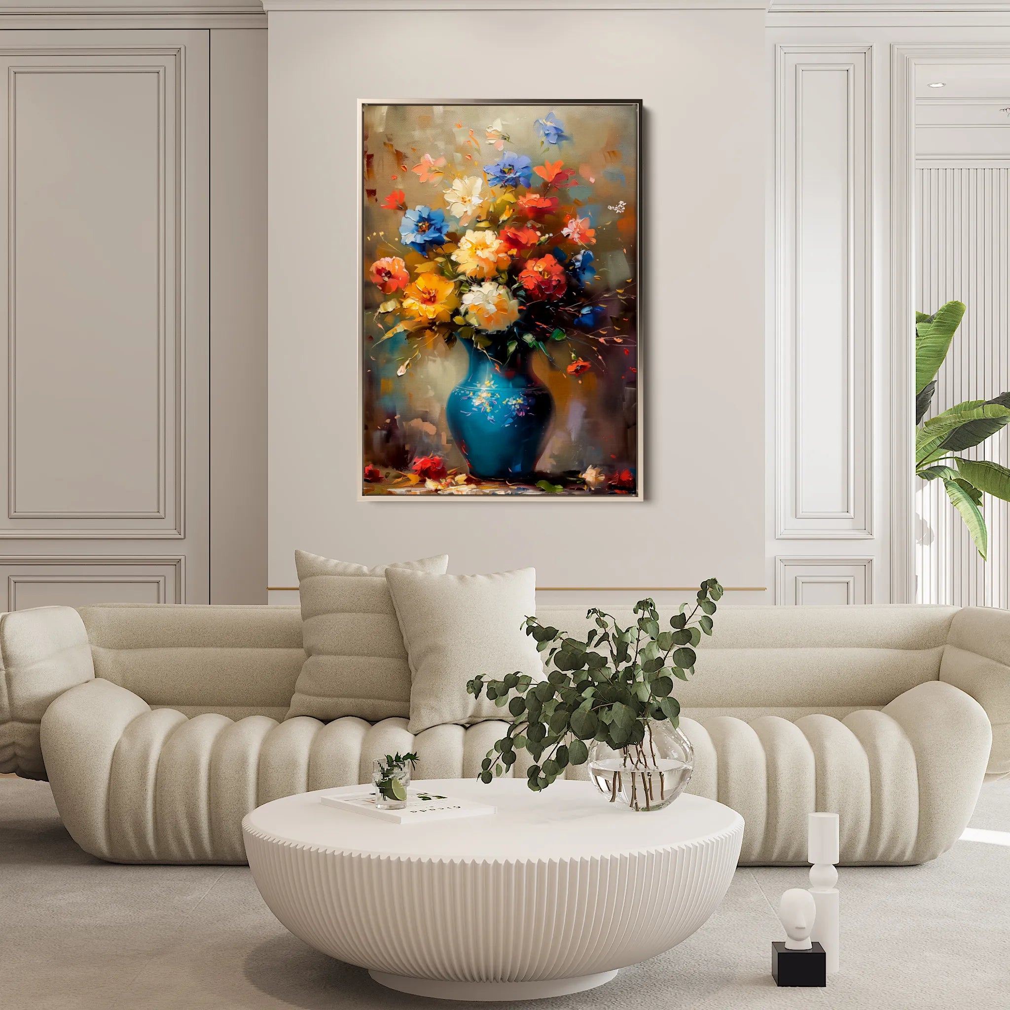 Floral 629 Canvas Art 18" x 24" / 45 x 60 cm / Black