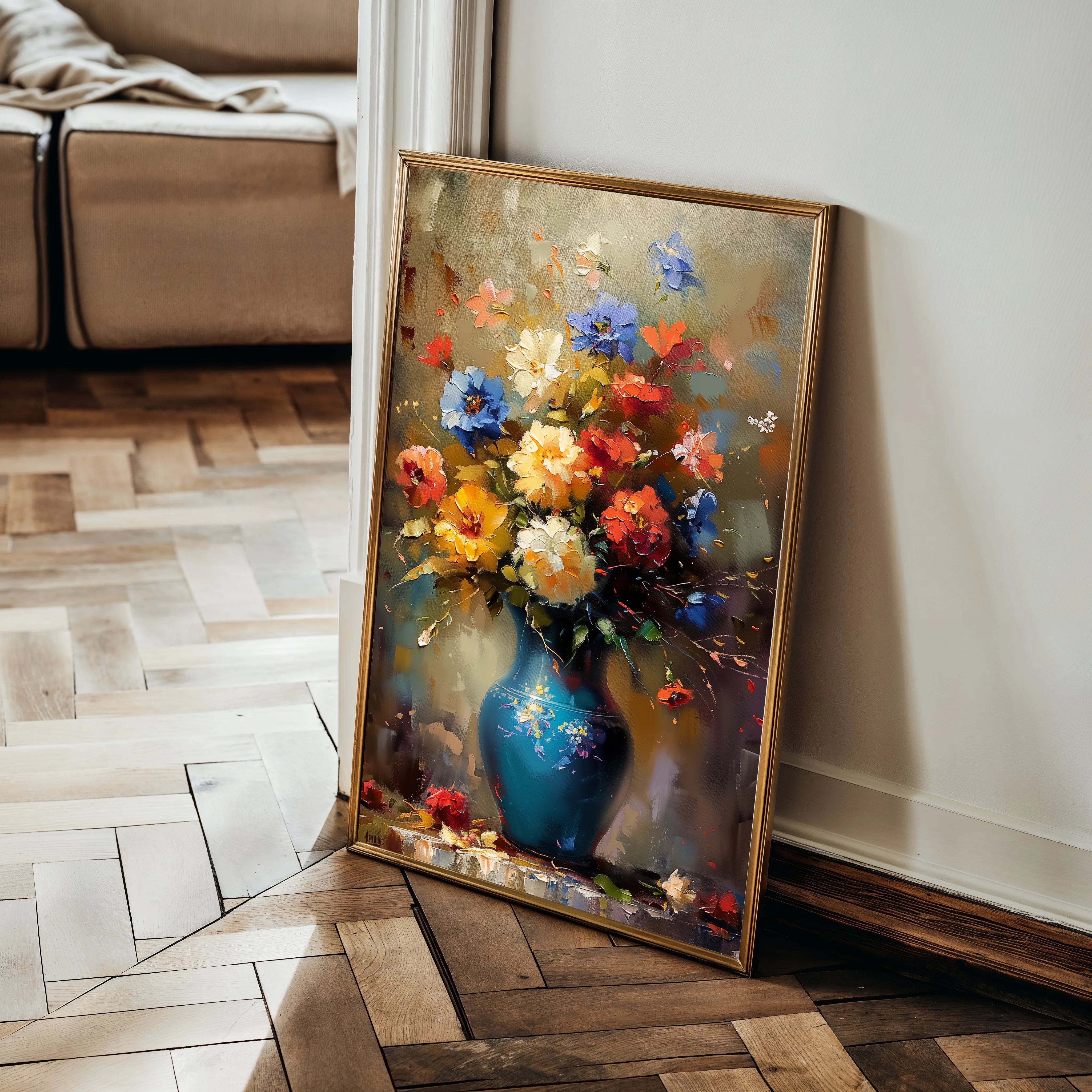 Floral 629 Canvas Art 18" x 24" / 45 x 60 cm / Black