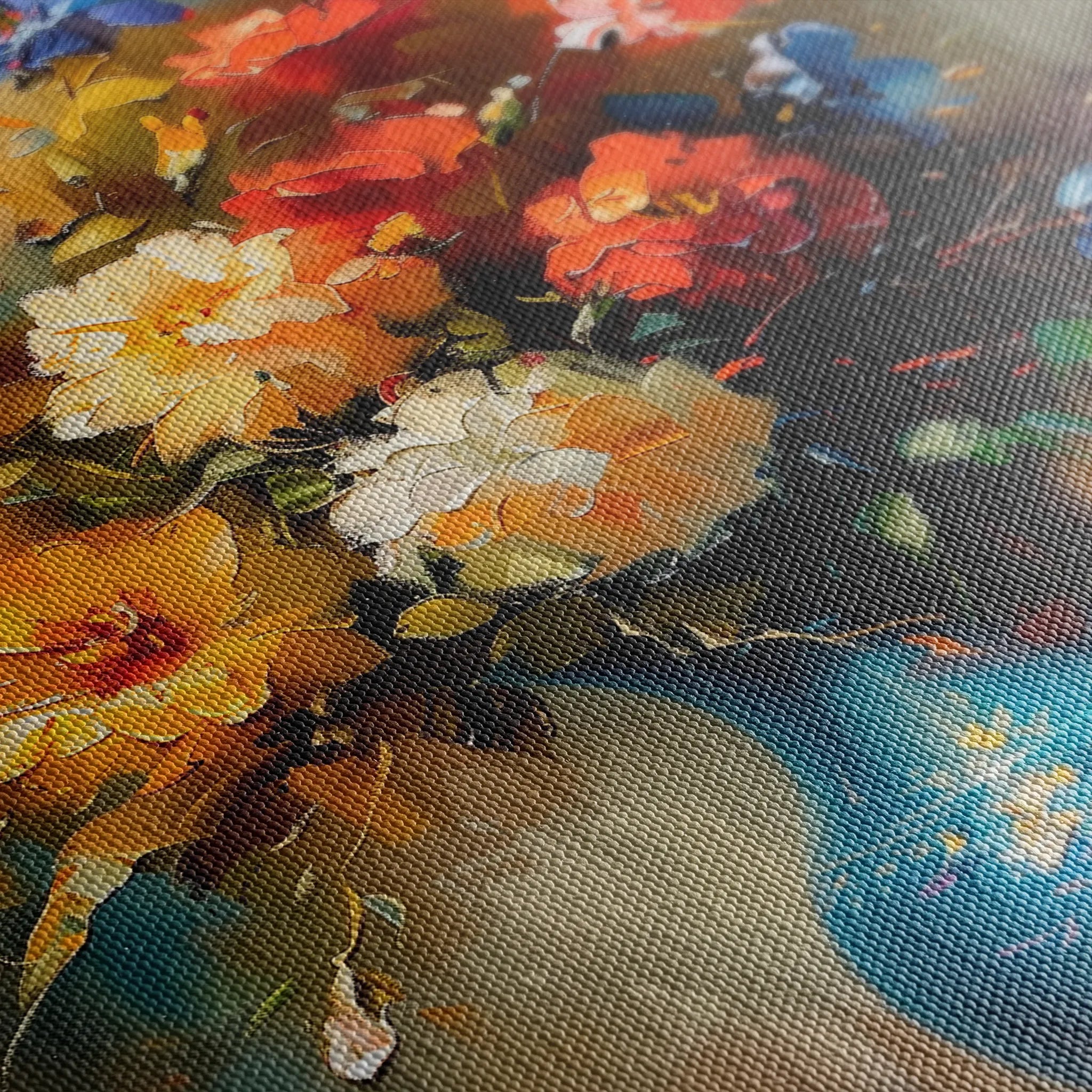 Floral 629 Canvas Art 18" x 24" / 45 x 60 cm / Black