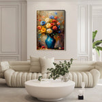 Floral 629 Canvas Art 60 x 40 cm / Black