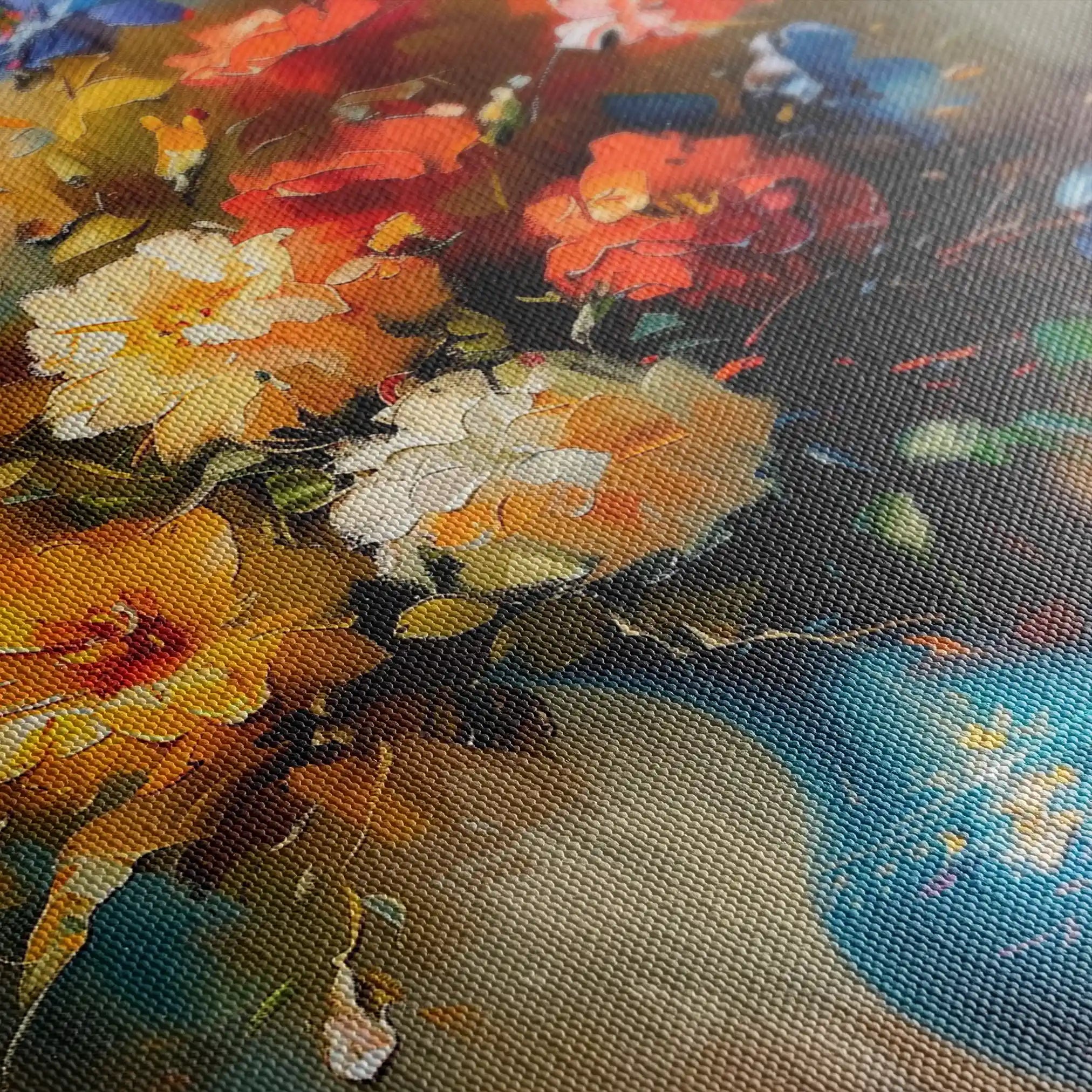 Floral 629 Canvas Art 60 x 40 cm / Black