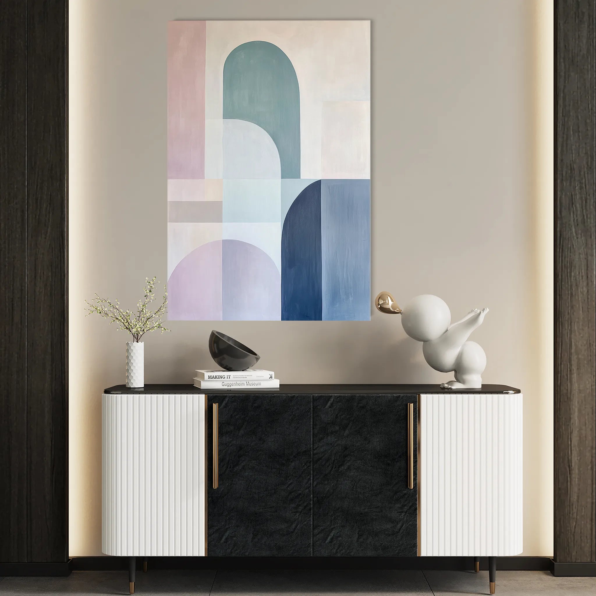 Abstract 631 Canvas Art 18" x 24" / 45 x 60 cm / Black