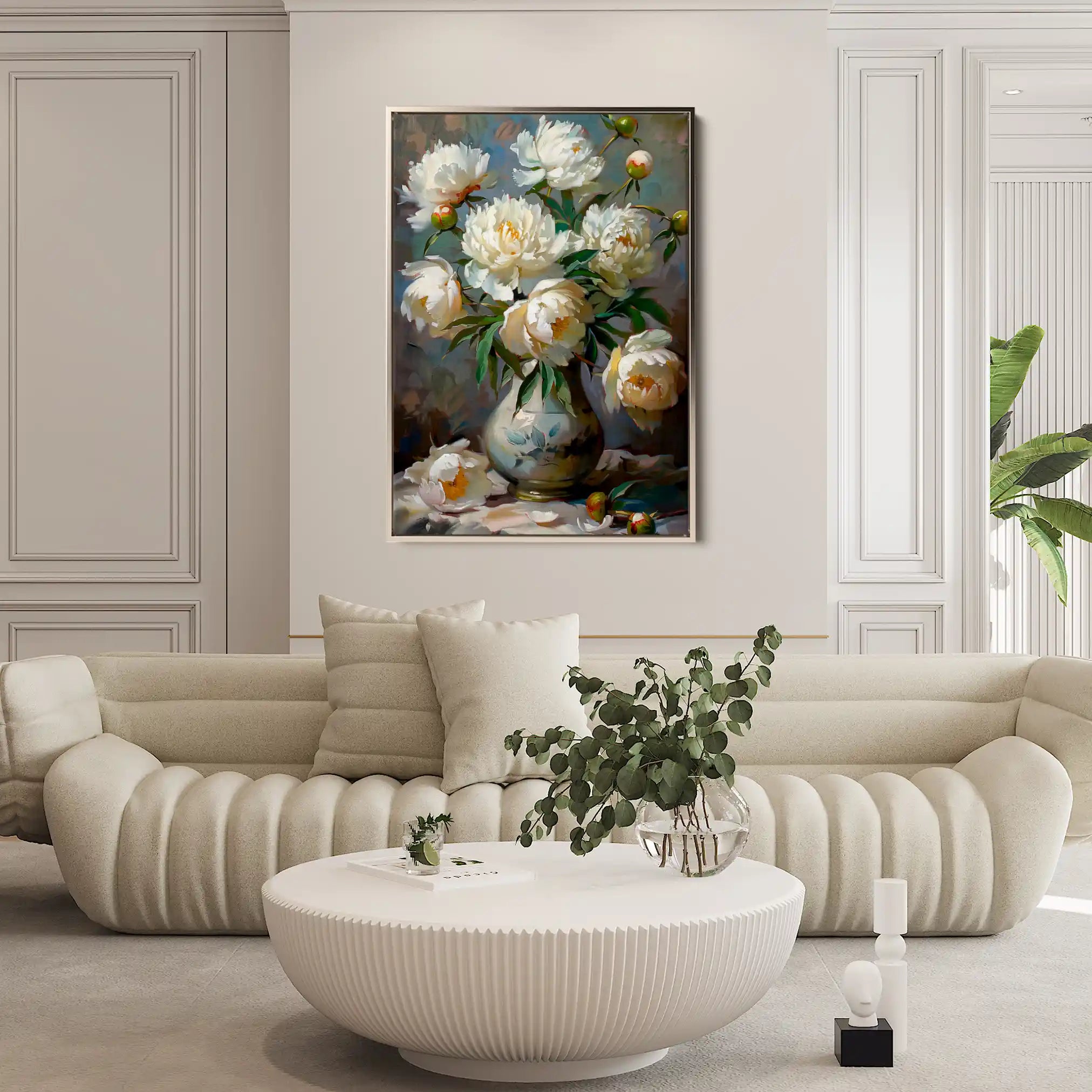 Floral 631 Canvas Art 18" x 24" / 45 x 60 cm / Black