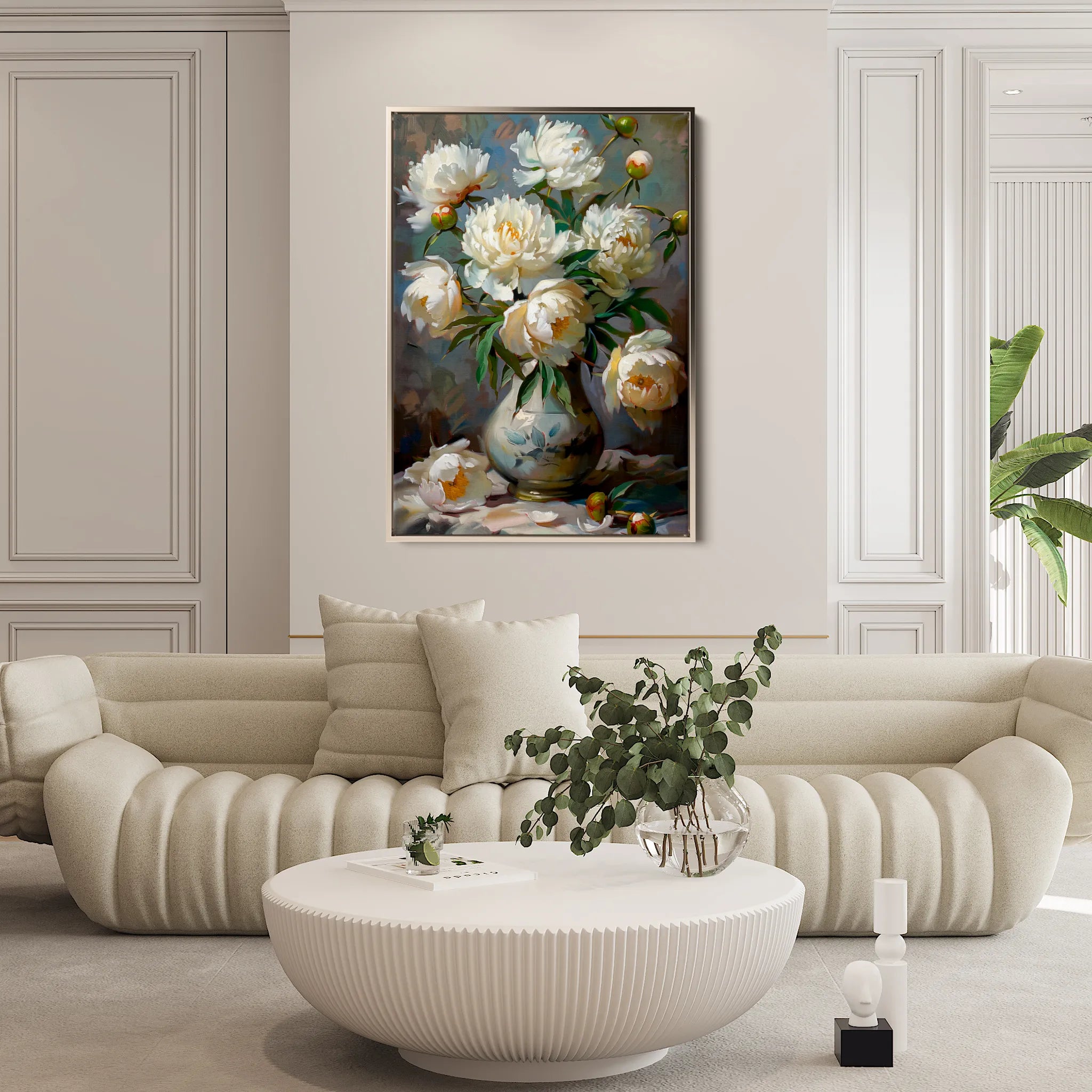Floral 631 Canvas Art 18" x 24" / 45 x 60 cm / Black