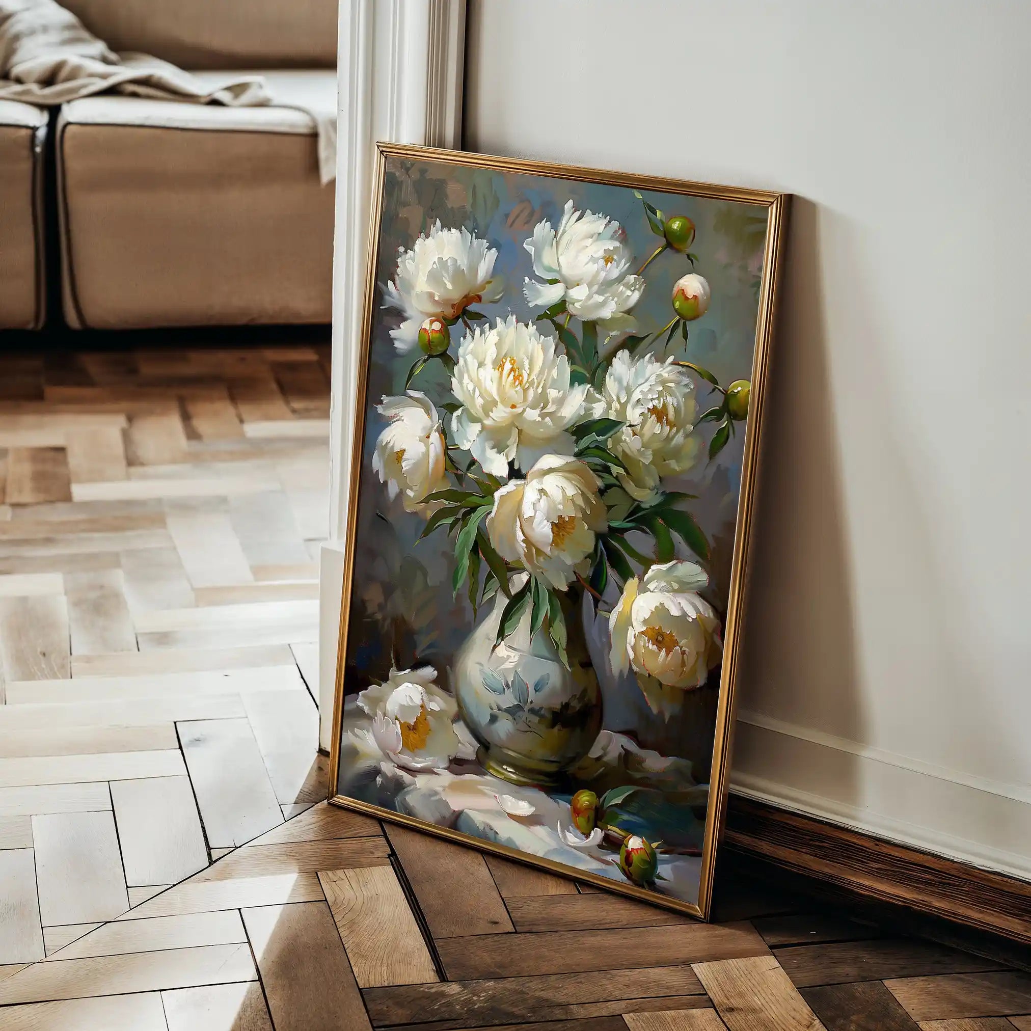 Floral 631 Canvas Art 18" x 24" / 45 x 60 cm / Black