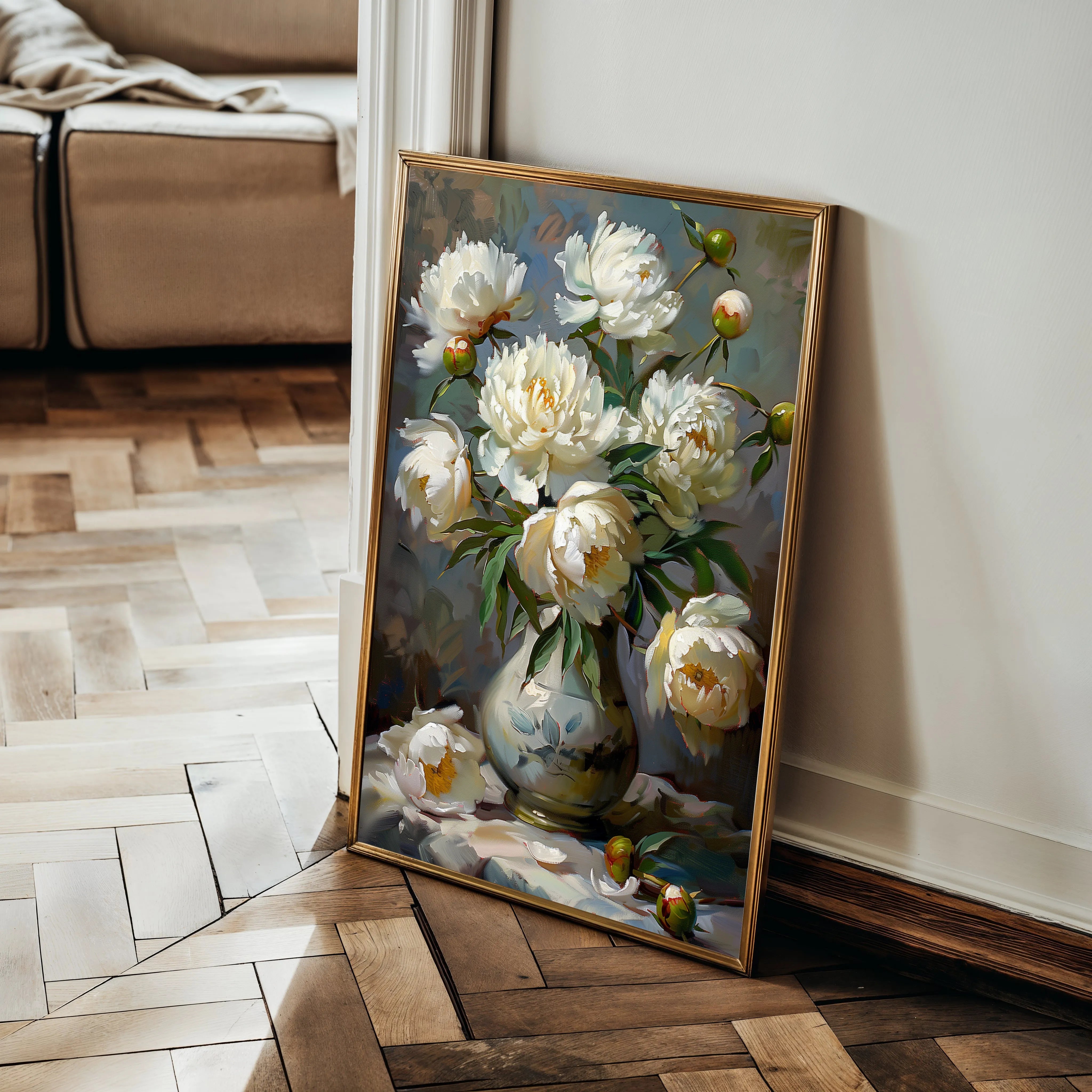 Floral 631 Canvas Art 18" x 24" / 45 x 60 cm / Black