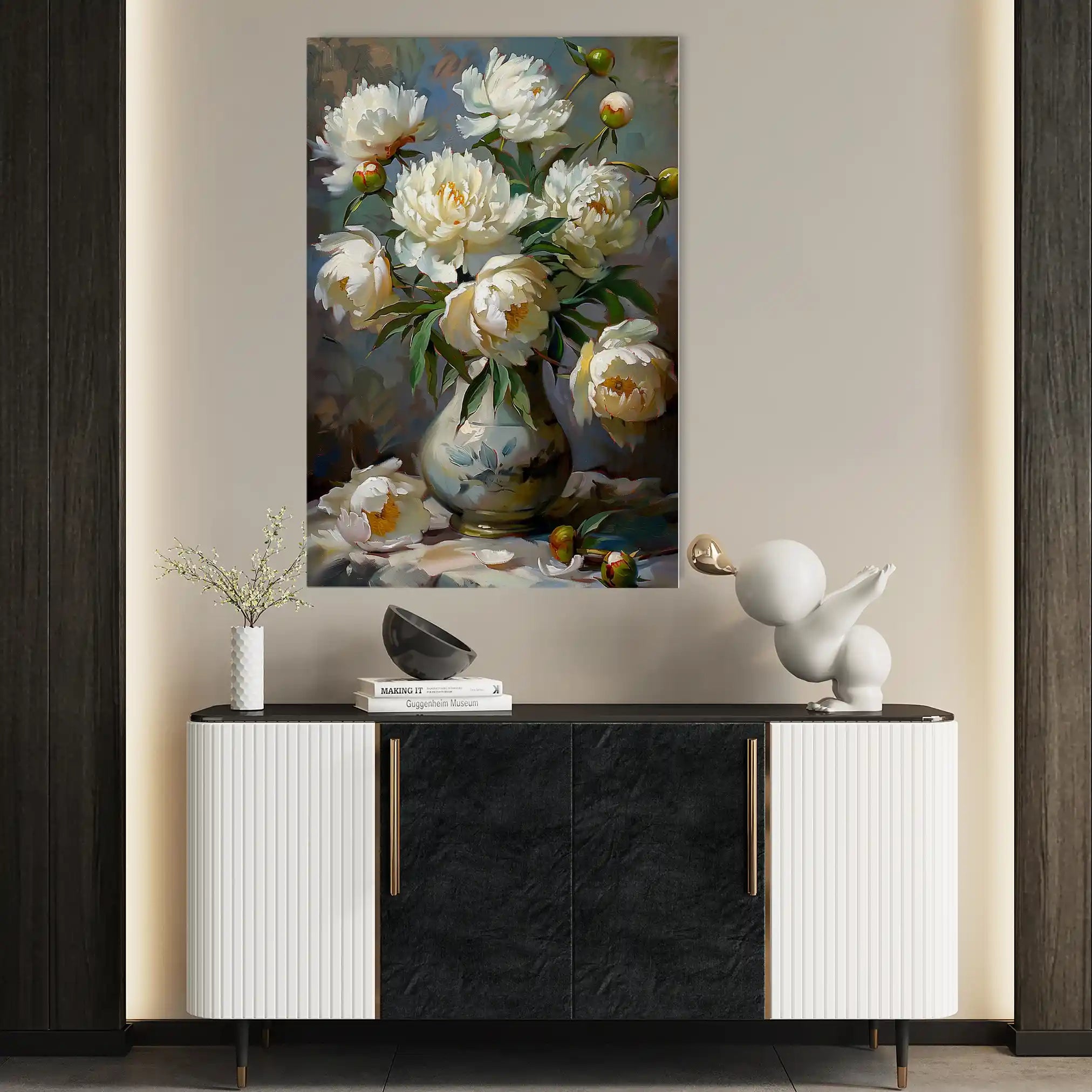 Floral 631 Canvas Art 60 x 40 cm / Black
