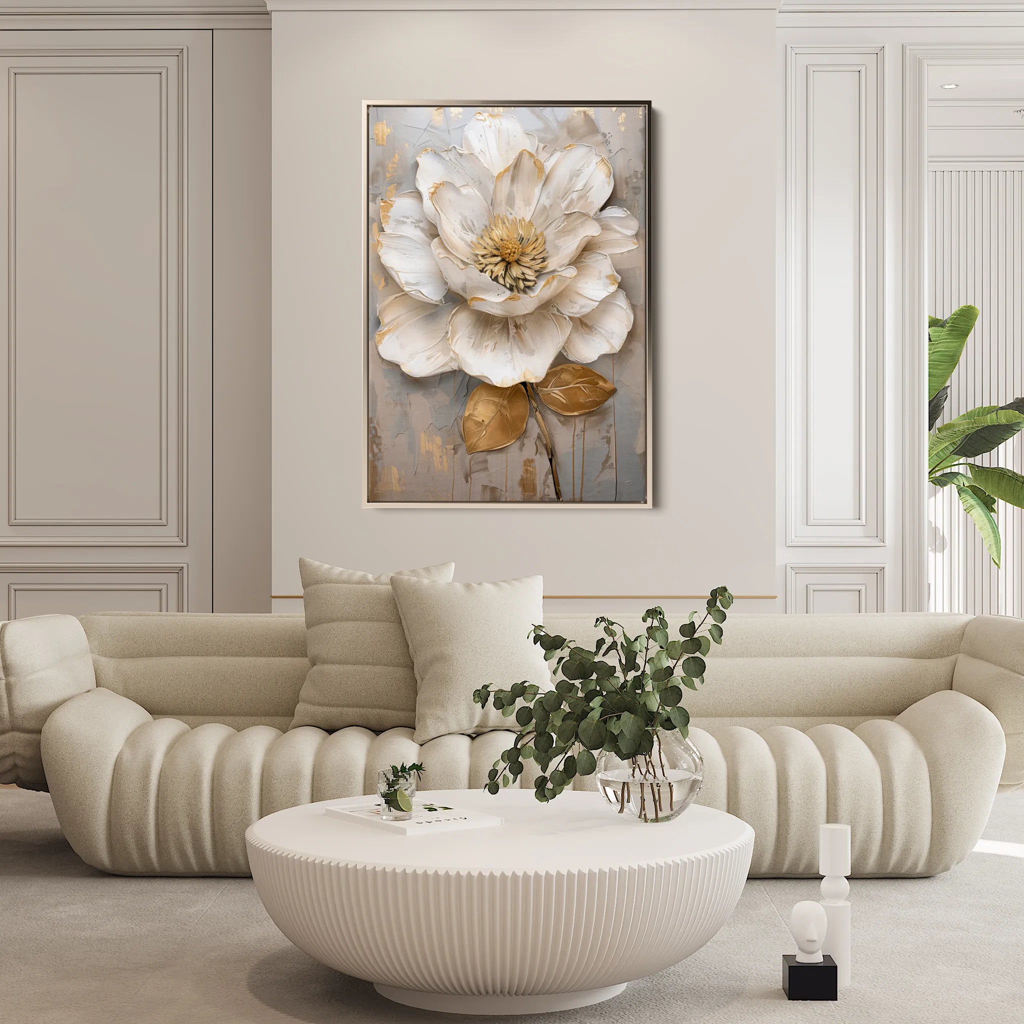 Floral 632 Canvas Art 18" x 24" / 45 x 60 cm / Black