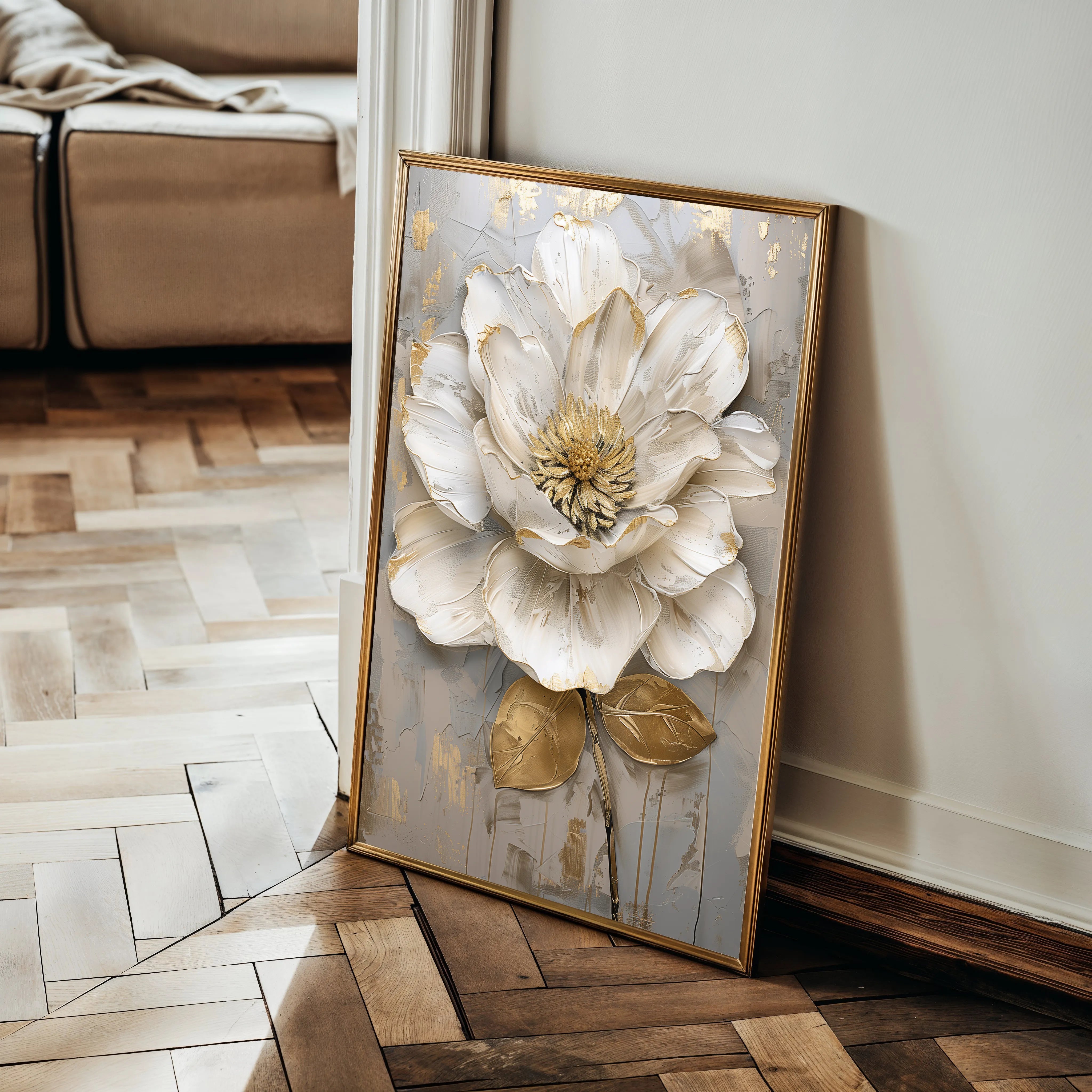 Floral 632 Canvas Art 18" x 24" / 45 x 60 cm / Black