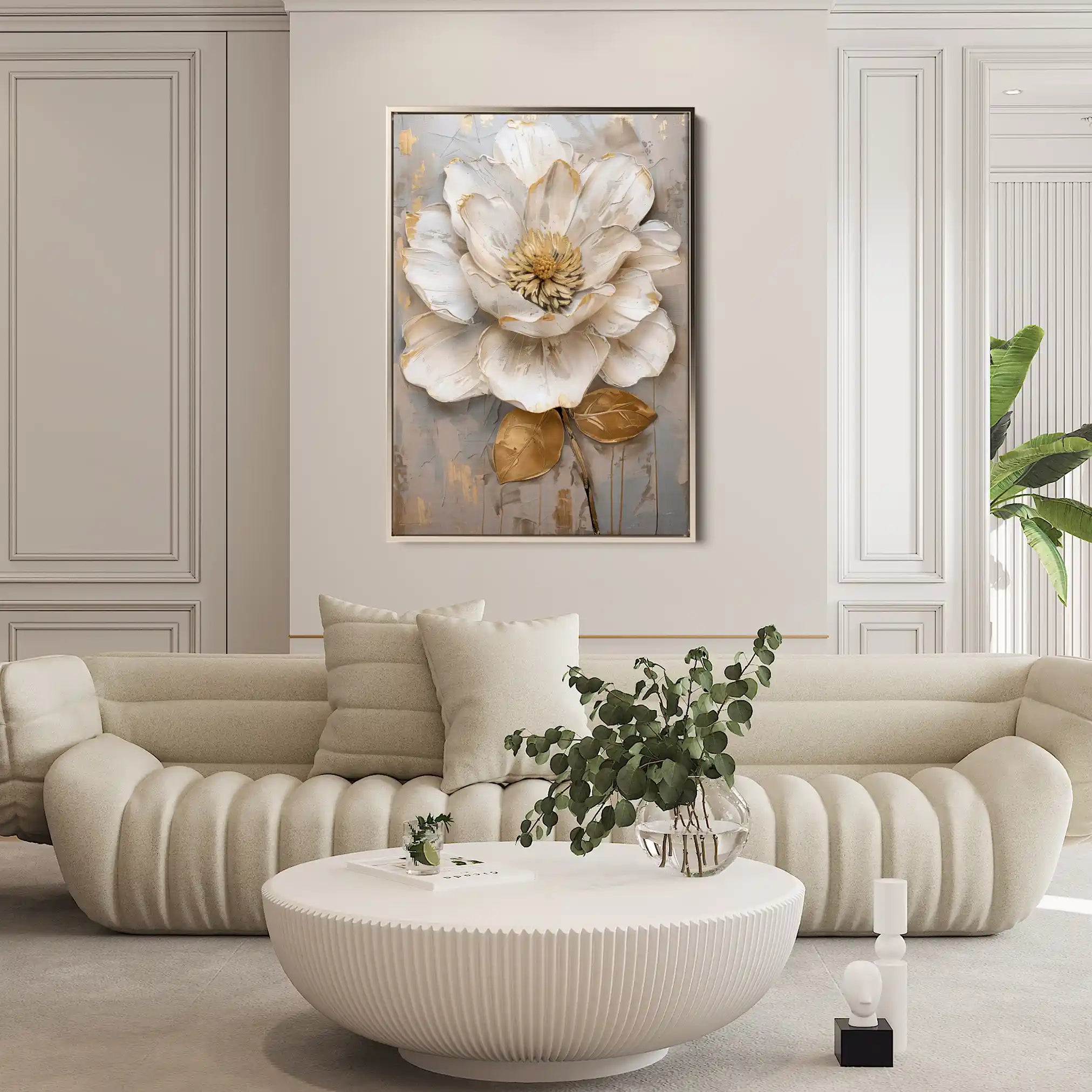 Floral 632 Canvas Art 60 x 40 cm / Black