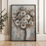 Floral 634 Canvas Art 18" x 24" / 45 x 60 cm / Black