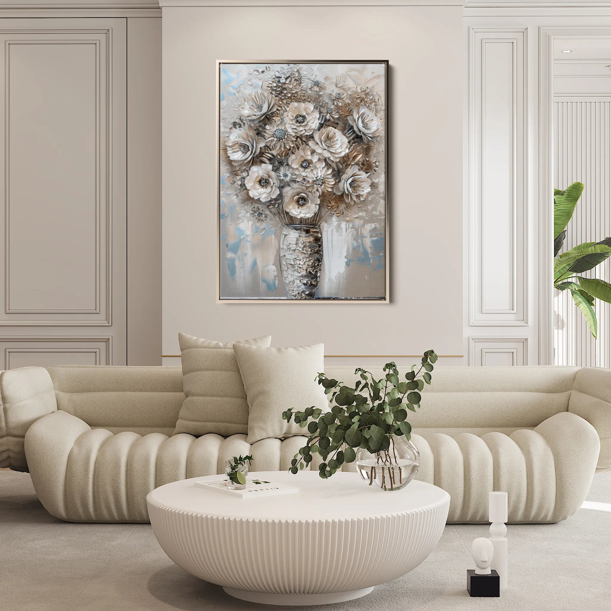 Floral 634 Canvas Art 18" x 24" / 45 x 60 cm / Black