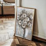 Floral 634 Canvas Art 18" x 24" / 45 x 60 cm / Black