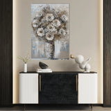 Floral 634 Canvas Art 18" x 24" / 45 x 60 cm / Black