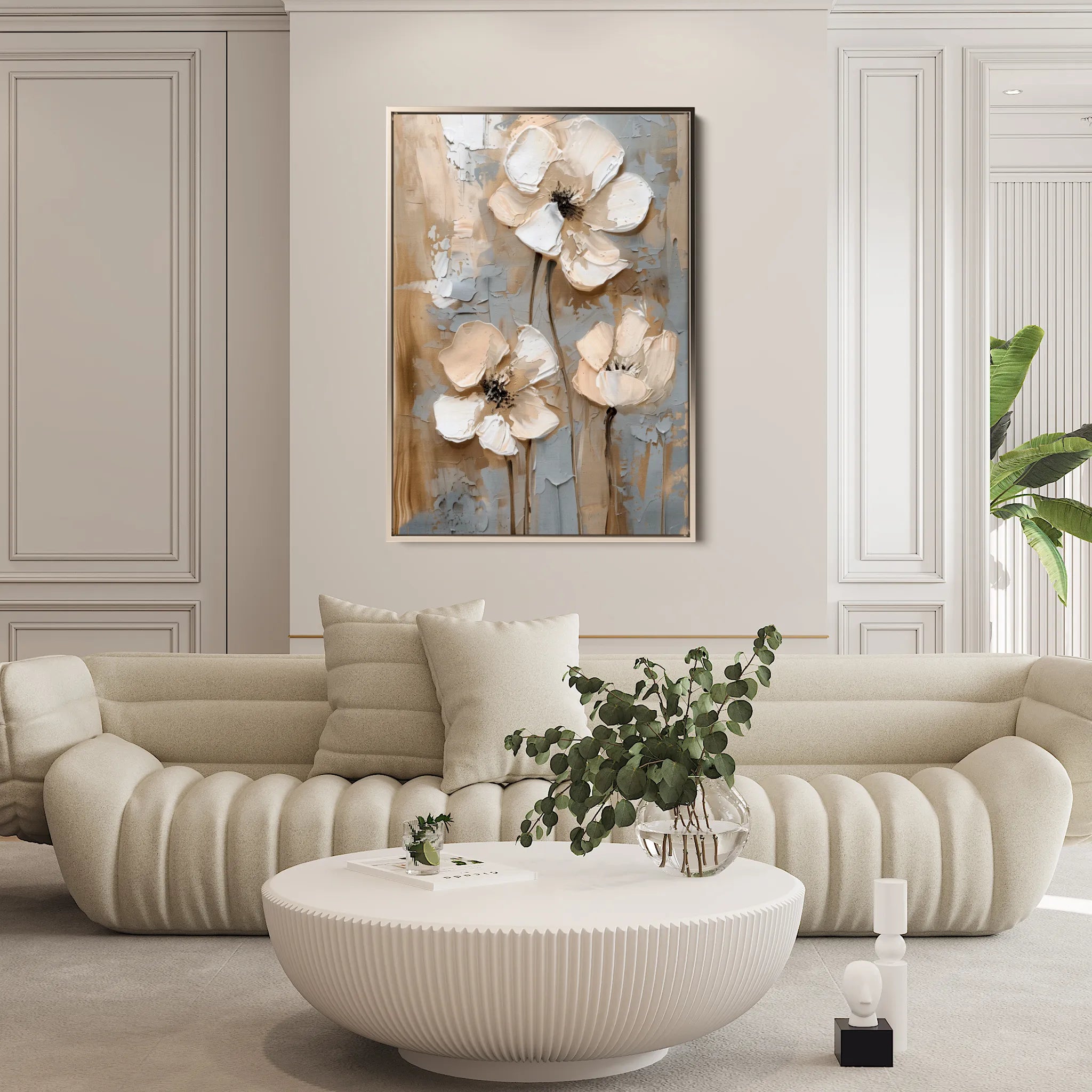 Floral 635 Canvas Art 18" x 24" / 45 x 60 cm / Black