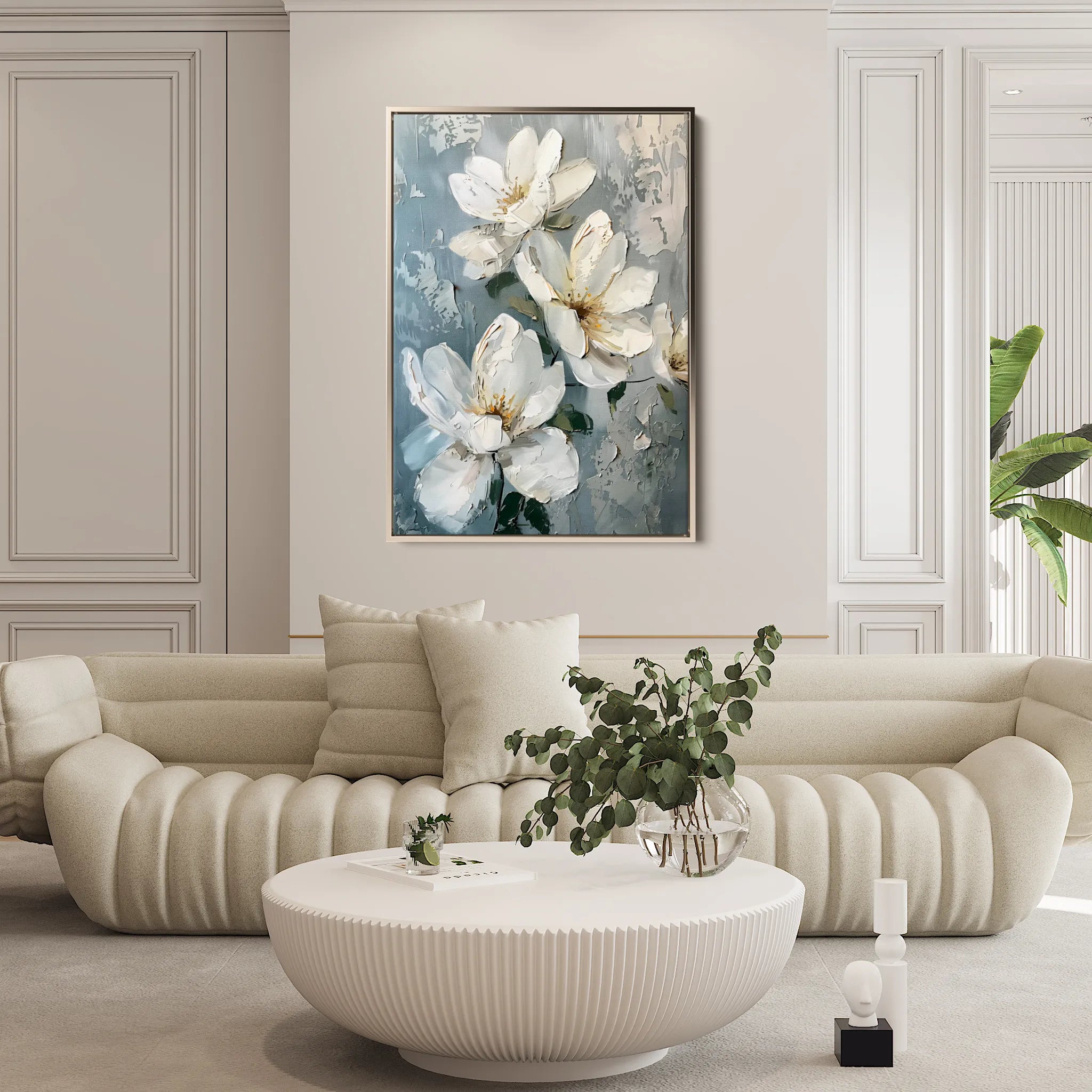 Floral 636 Canvas Art 18" x 24" / 45 x 60 cm / Black
