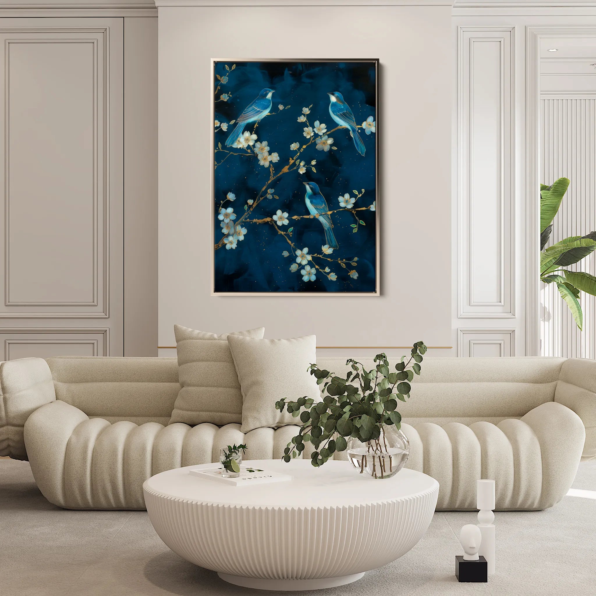 Floral 637 Canvas Art 18" x 24" / 45 x 60 cm / Black
