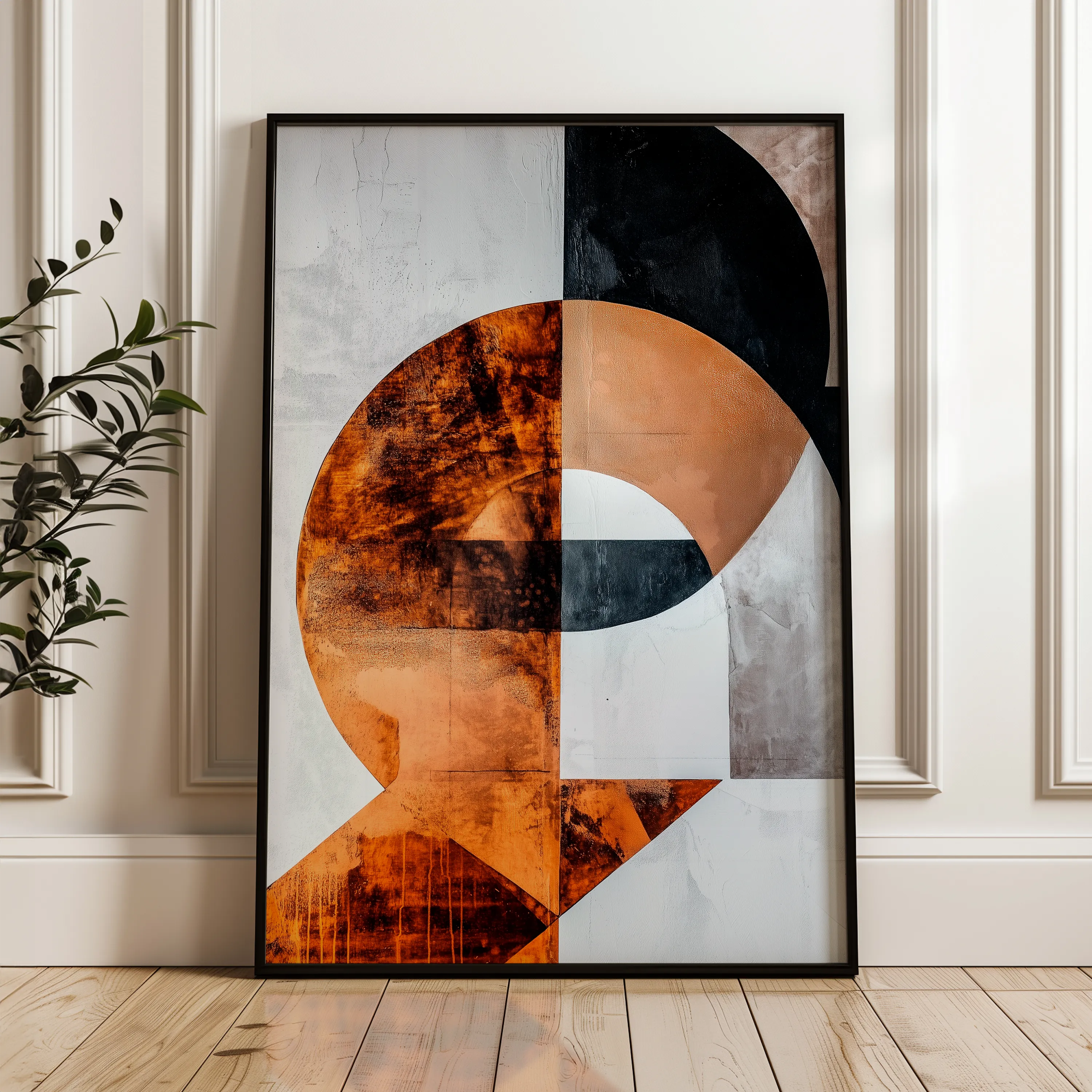 Abstract 638 Canvas Art 18" x 24" / 45 x 60 cm / Black