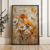 Floral 638 Canvas Art 18" x 24" / 45 x 60 cm / Black
