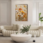 Floral 638 Canvas Art 18" x 24" / 45 x 60 cm / Black