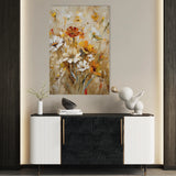 Floral 638 Canvas Art 18" x 24" / 45 x 60 cm / Black