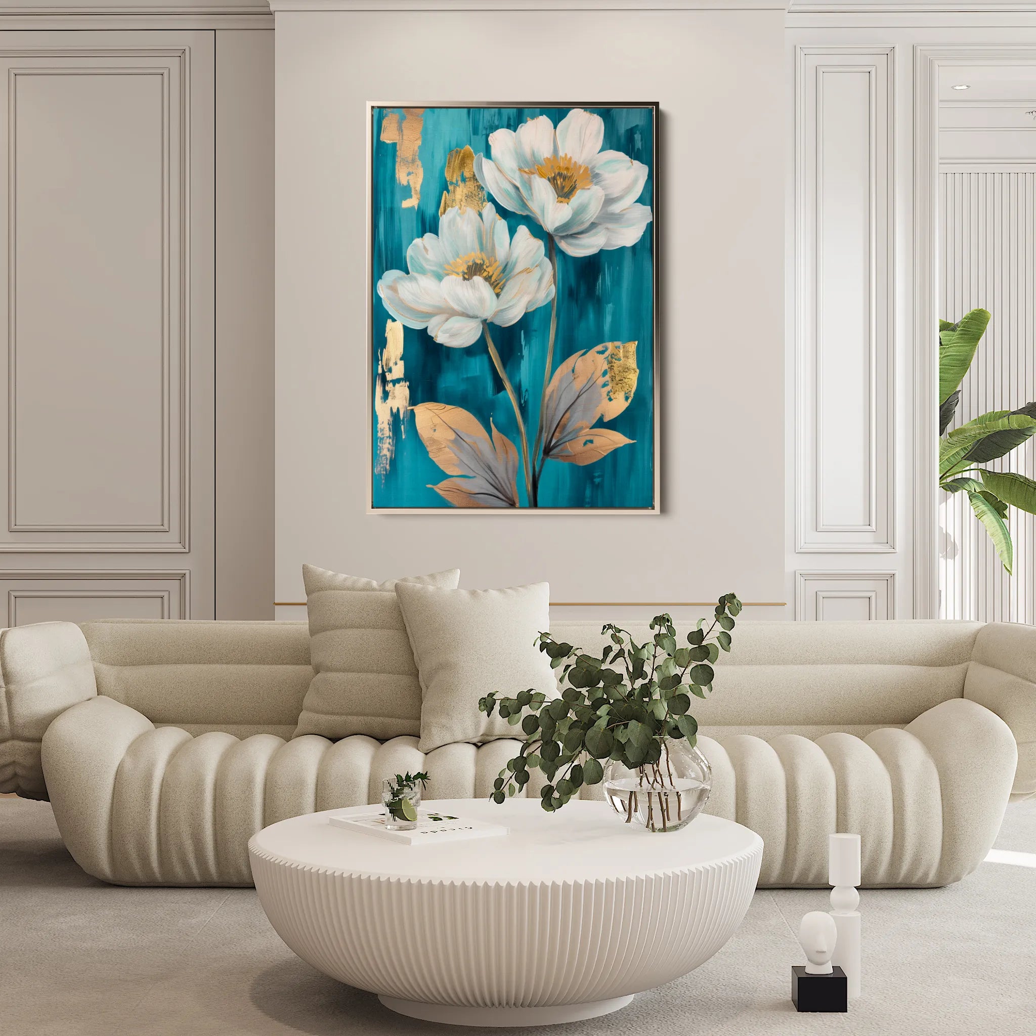 Floral 639 Canvas Art 18" x 24" / 45 x 60 cm / Black