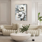 Floral 640 Canvas Art 18" x 24" / 45 x 60 cm / Black