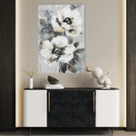 Floral 640 Canvas Art 18" x 24" / 45 x 60 cm / Black