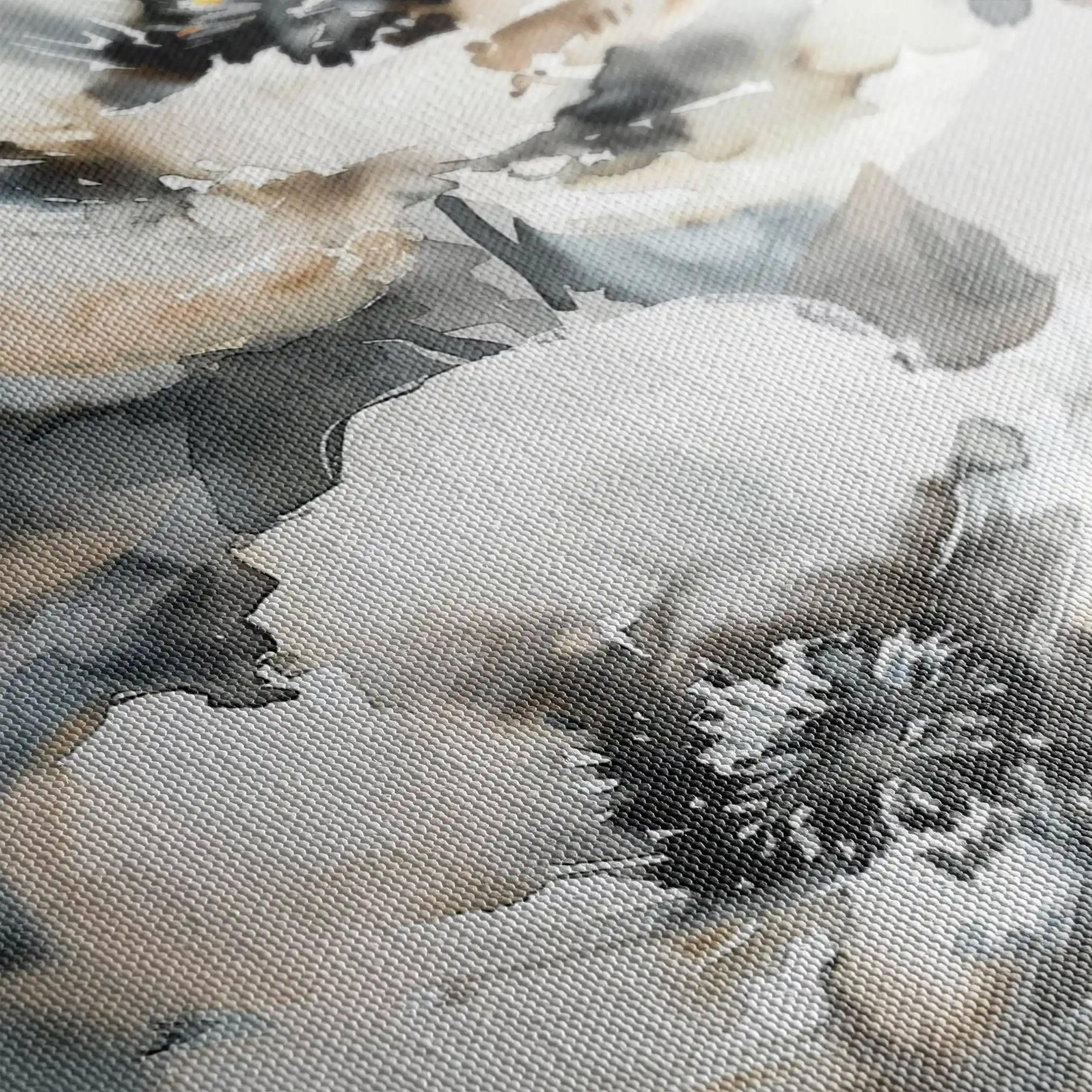 Floral 640 Canvas Art 18" x 24" / 45 x 60 cm / Black